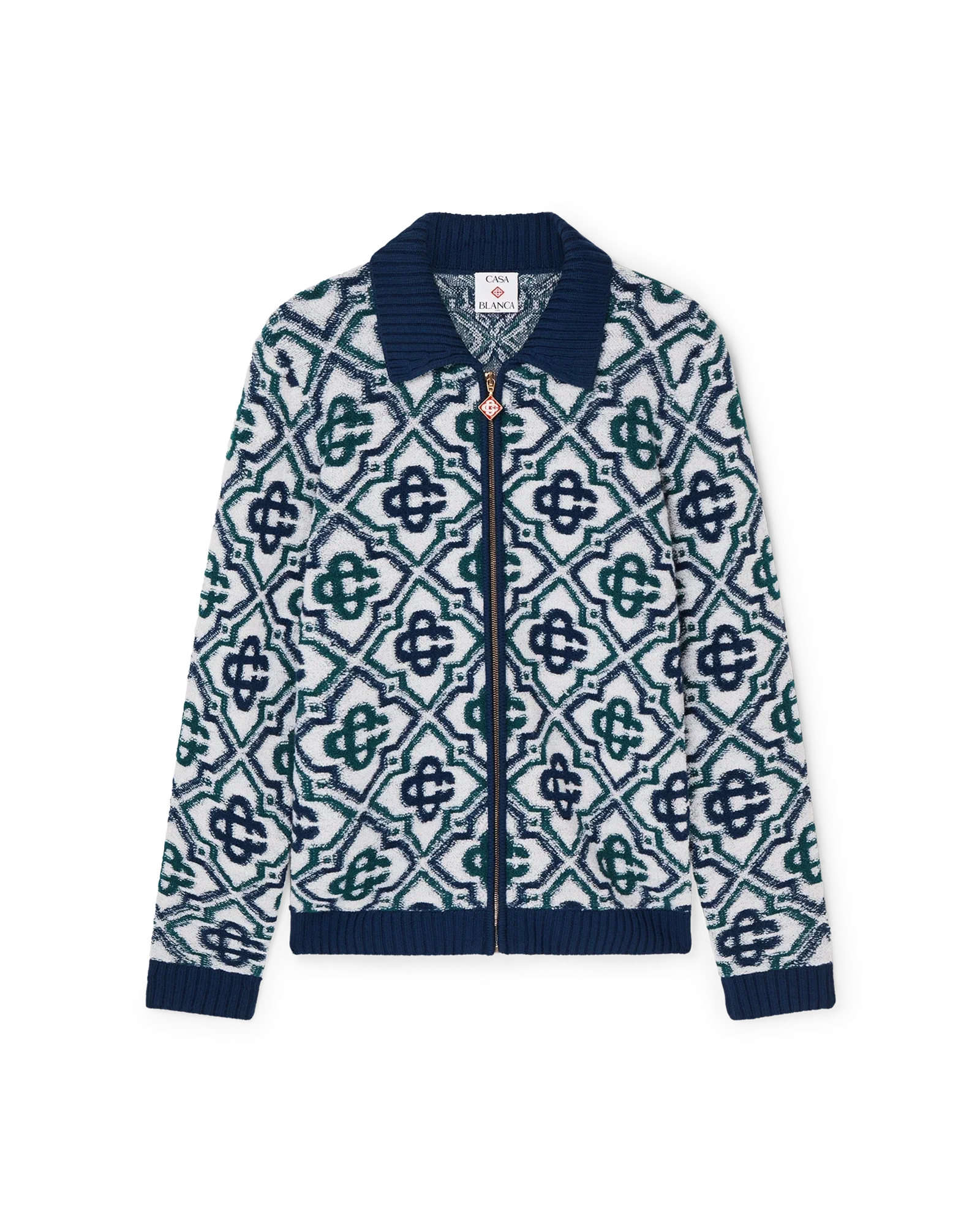 Monogram Knit Zip Jumper