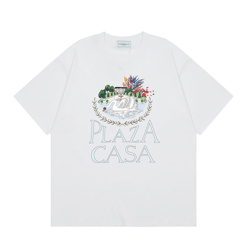 Casablanca T-shirt Plaza Caza Blanc