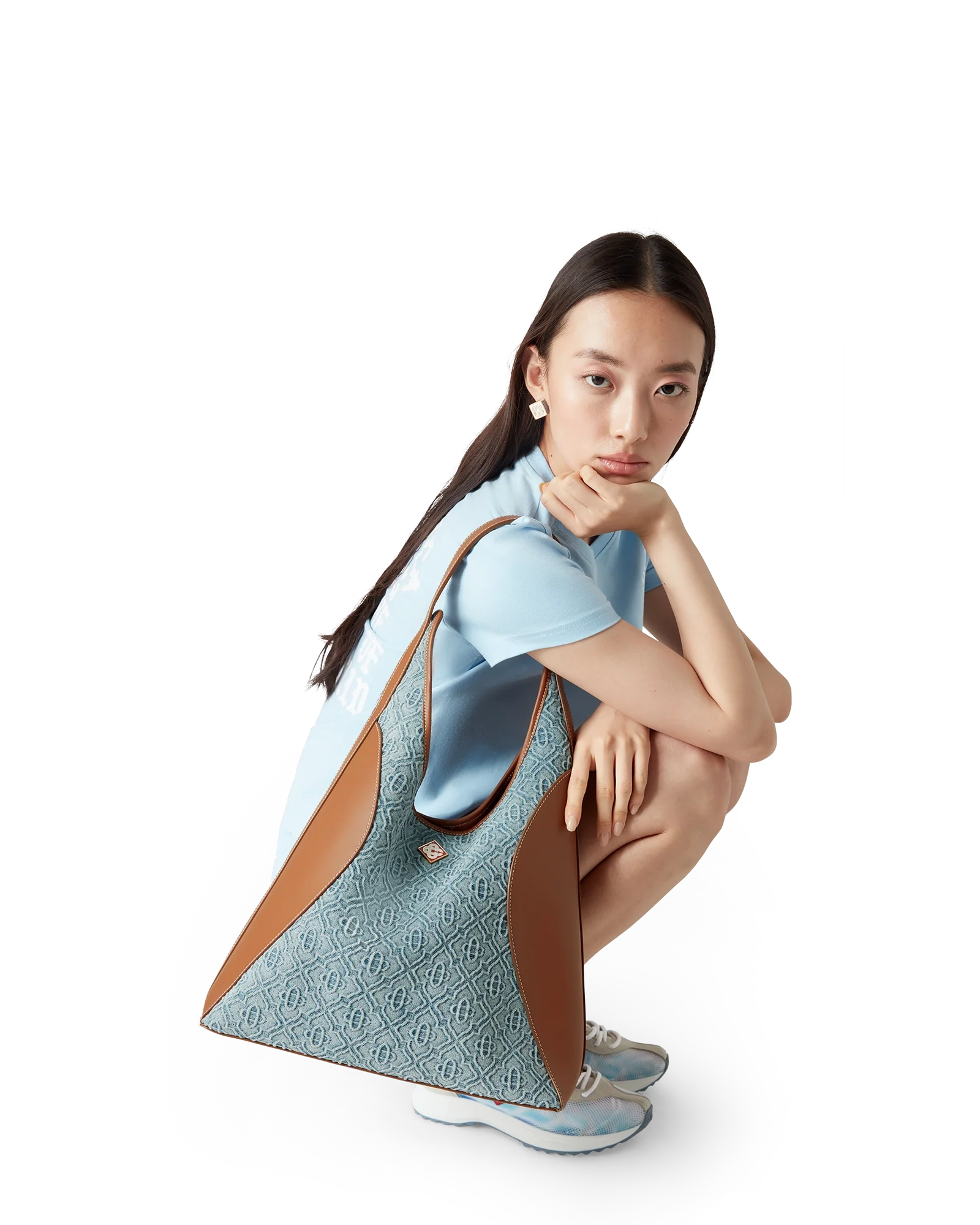 Monogram Denim Hobo Bag