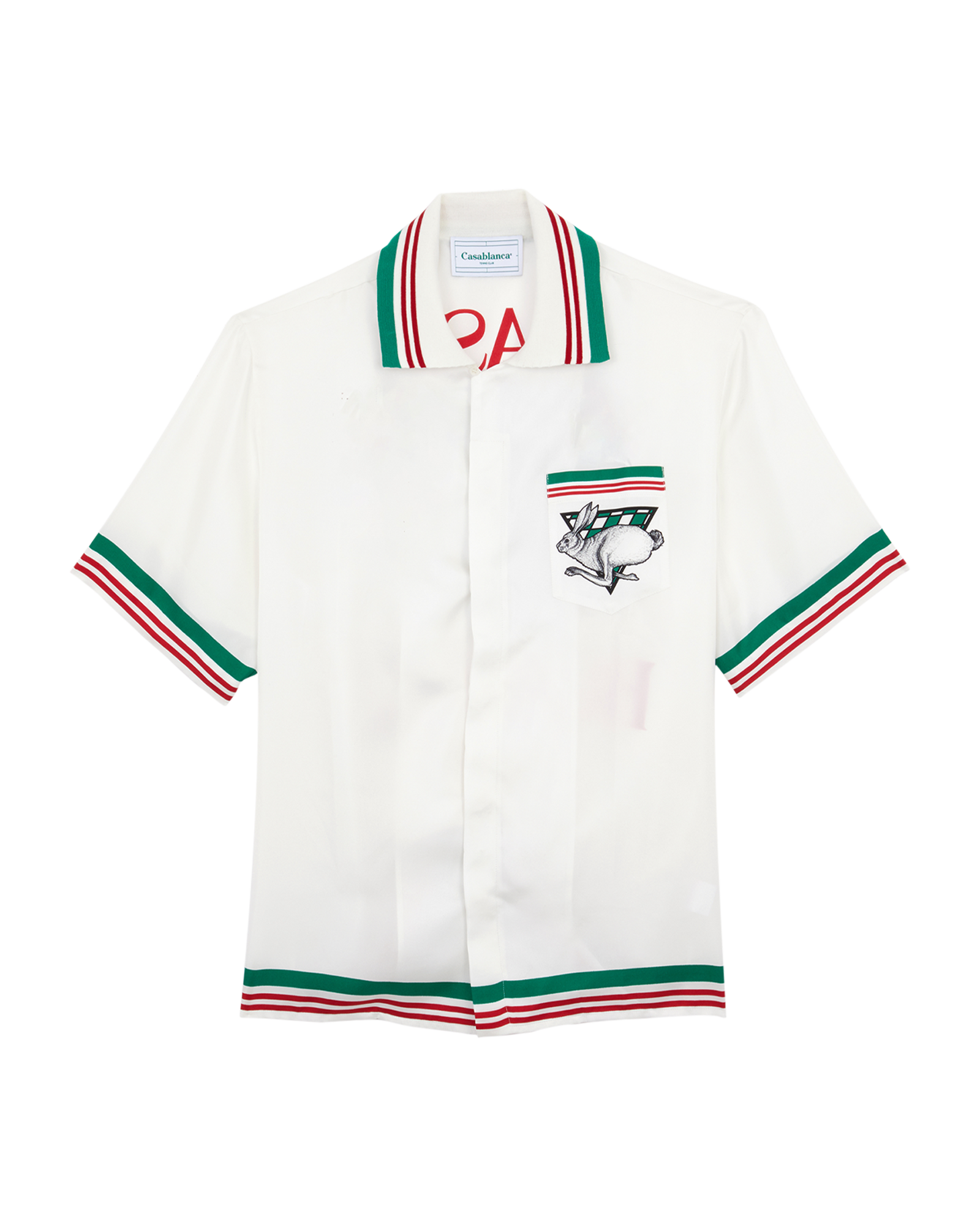 Casa Sport Knit Collar Short Sleeve Silk Shirt