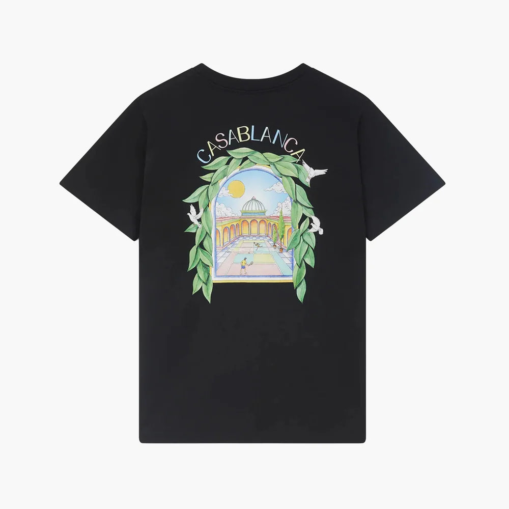 Casablanca T-Shirt L'Arche de Tennis Noir