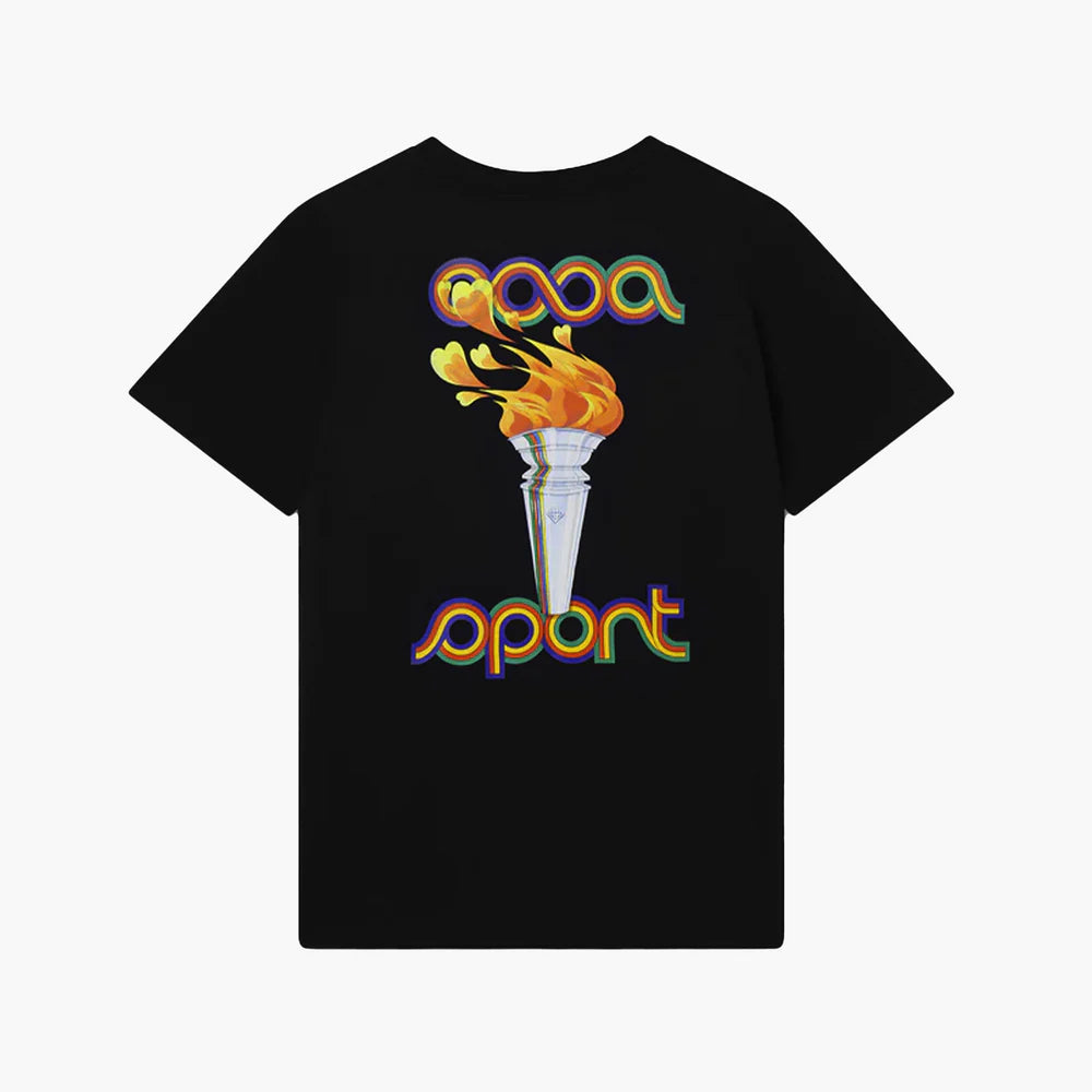 Casablanca T-Shirt La Flamme Du Sport Noir