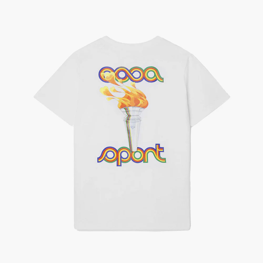 Casablanca T-Shirt La Flamme du Sport Blanc