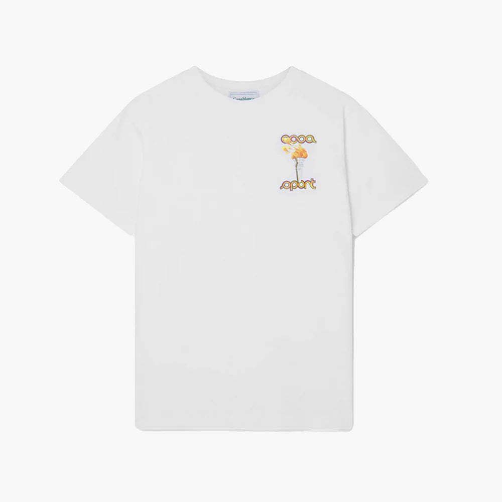 Casablanca T-Shirt La Flamme du Sport Blanc