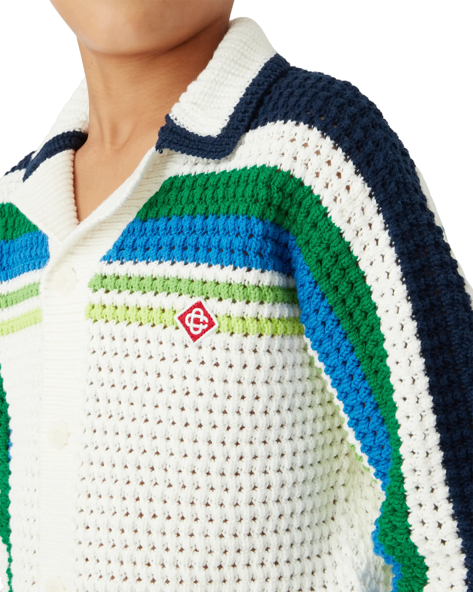 Children's Tennis Stripe Long Sleeve Knit Shirt
