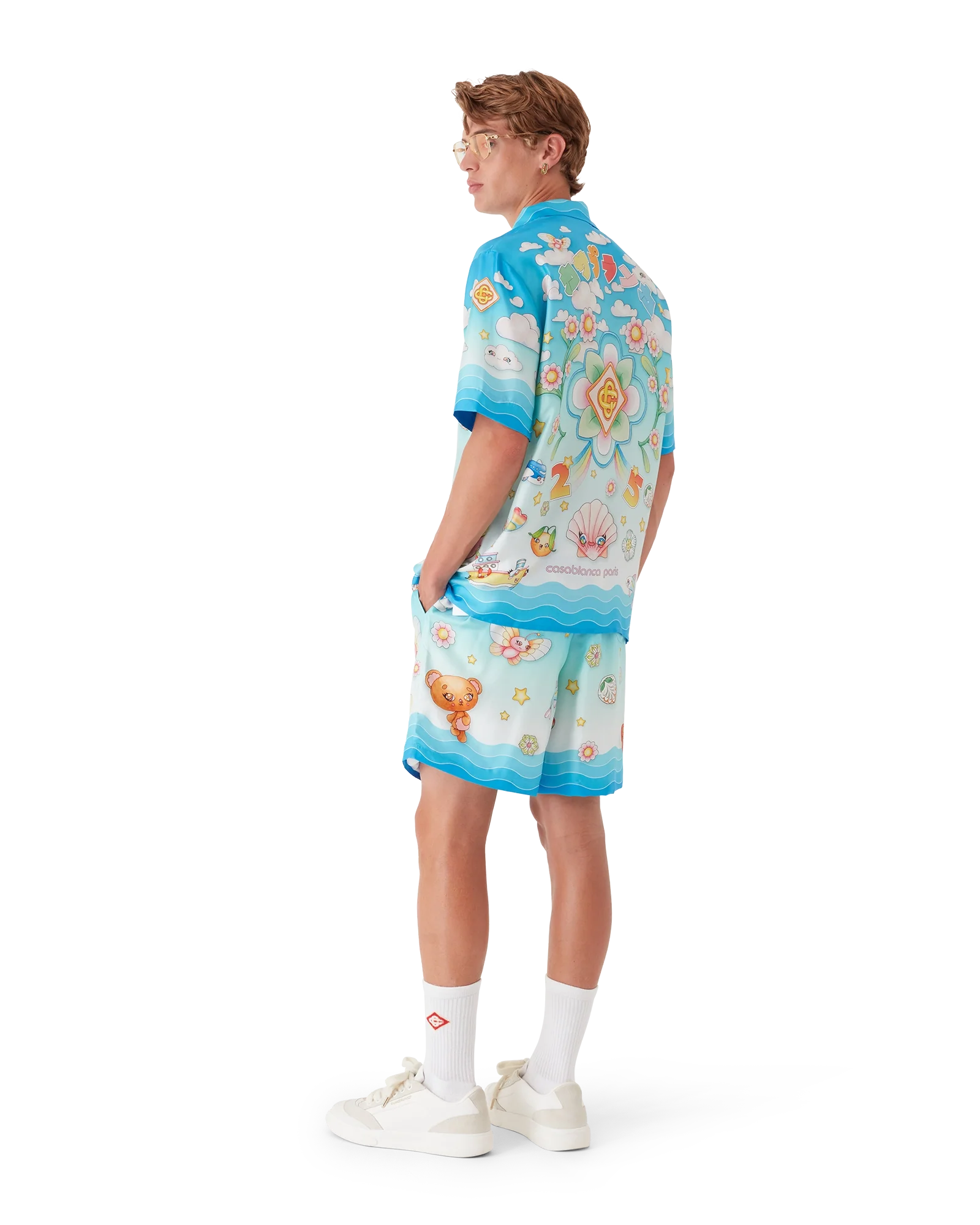 Kawaii Motif Silk Twill Shorts
