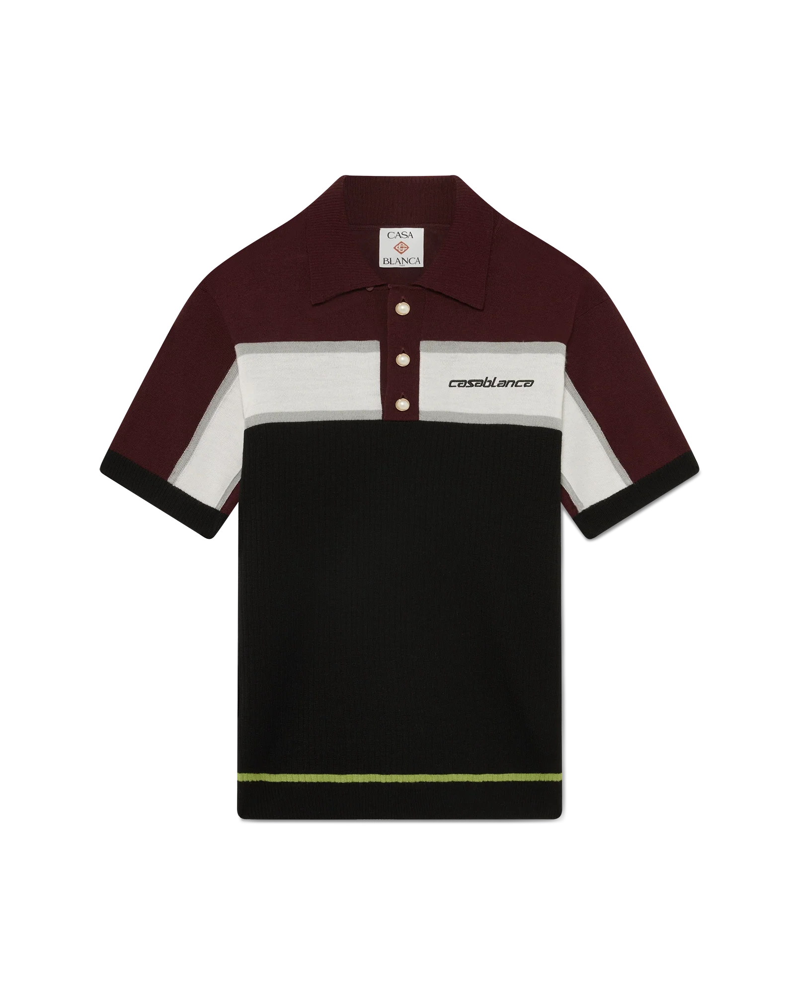 Stripe Merino Knit Polo