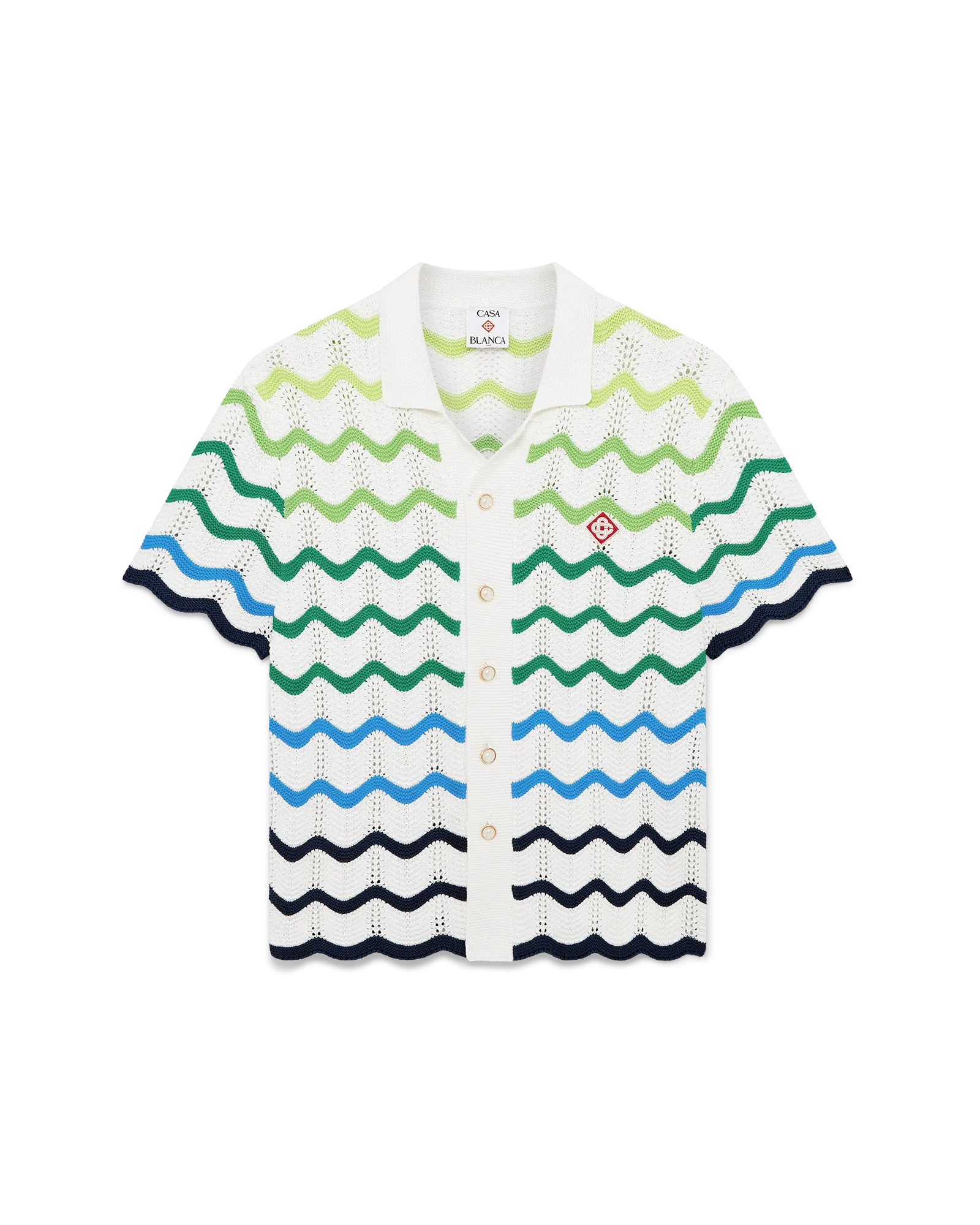 Wave Short Sleeve Knitted Shirt
