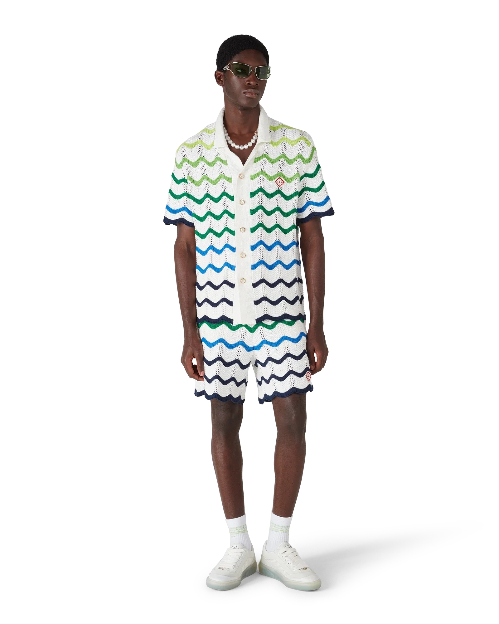 Wave Short Sleeve Knitted Shirt