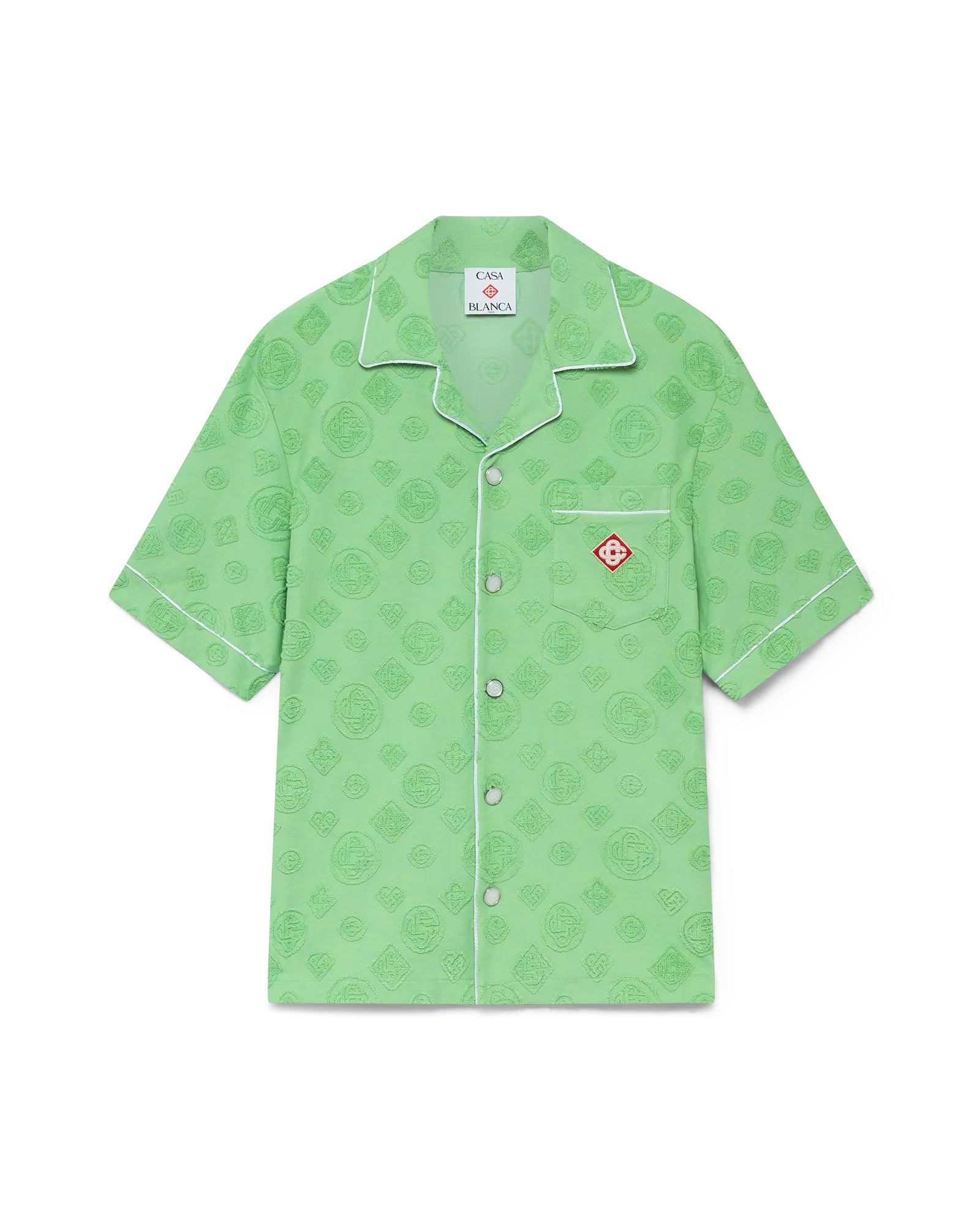 Towelling Monogram Short Sleeve Shirt