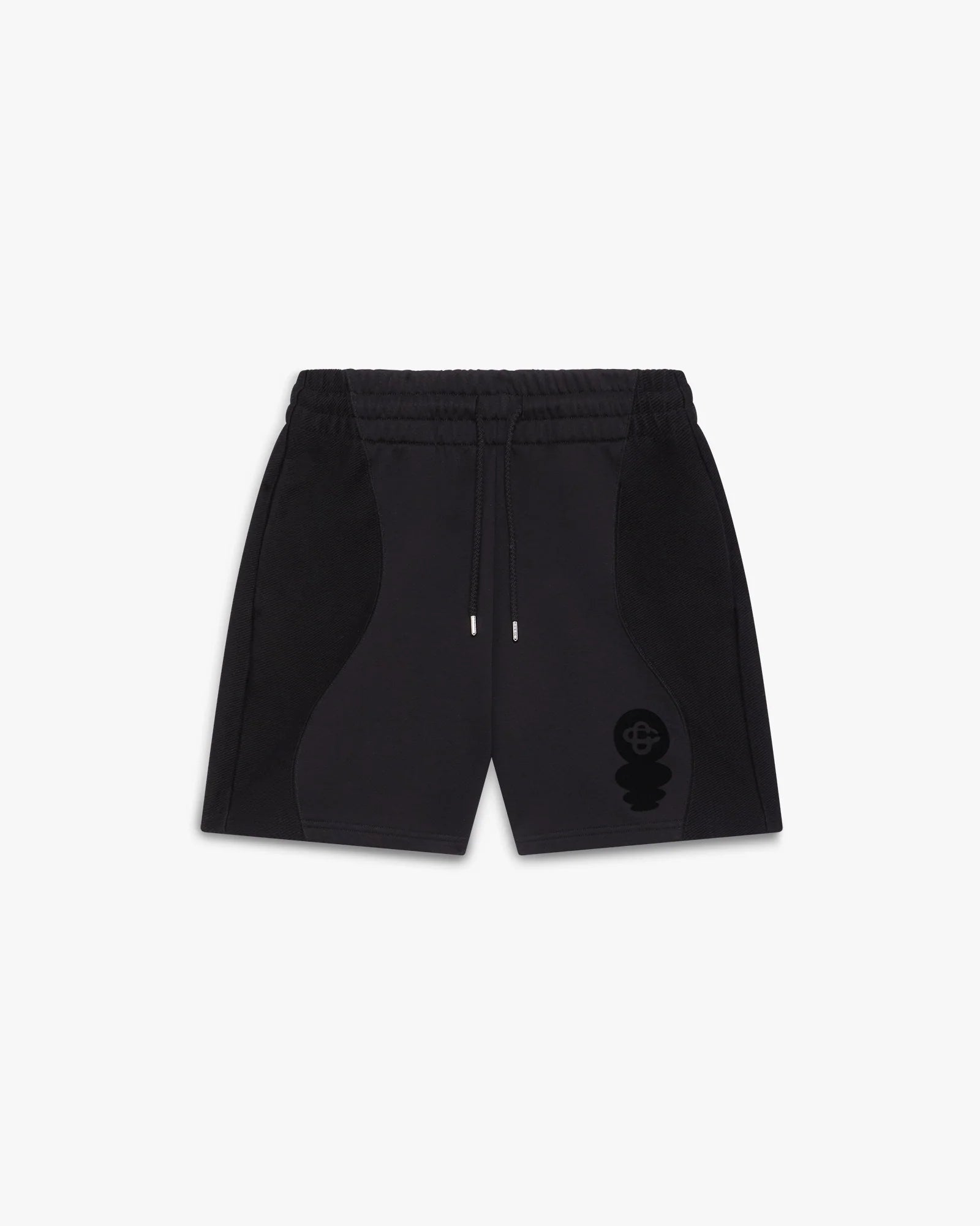 Black Squash Logo Flock Print Sweatshorts