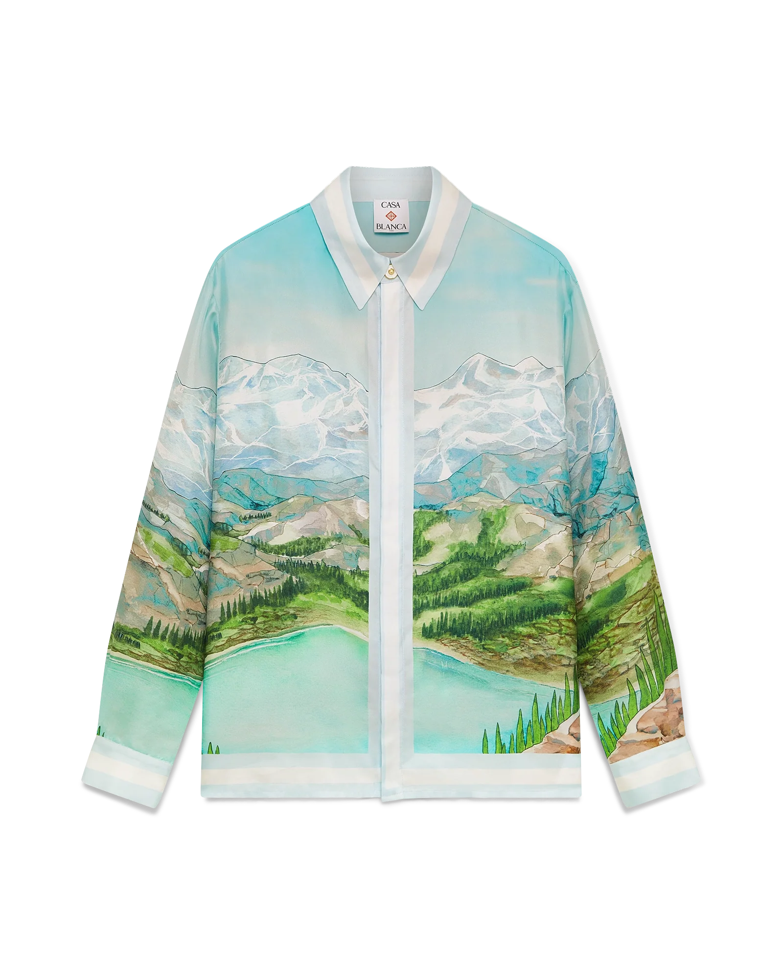 Dalmatian A La Montange Long Sleeve Silk Shirt