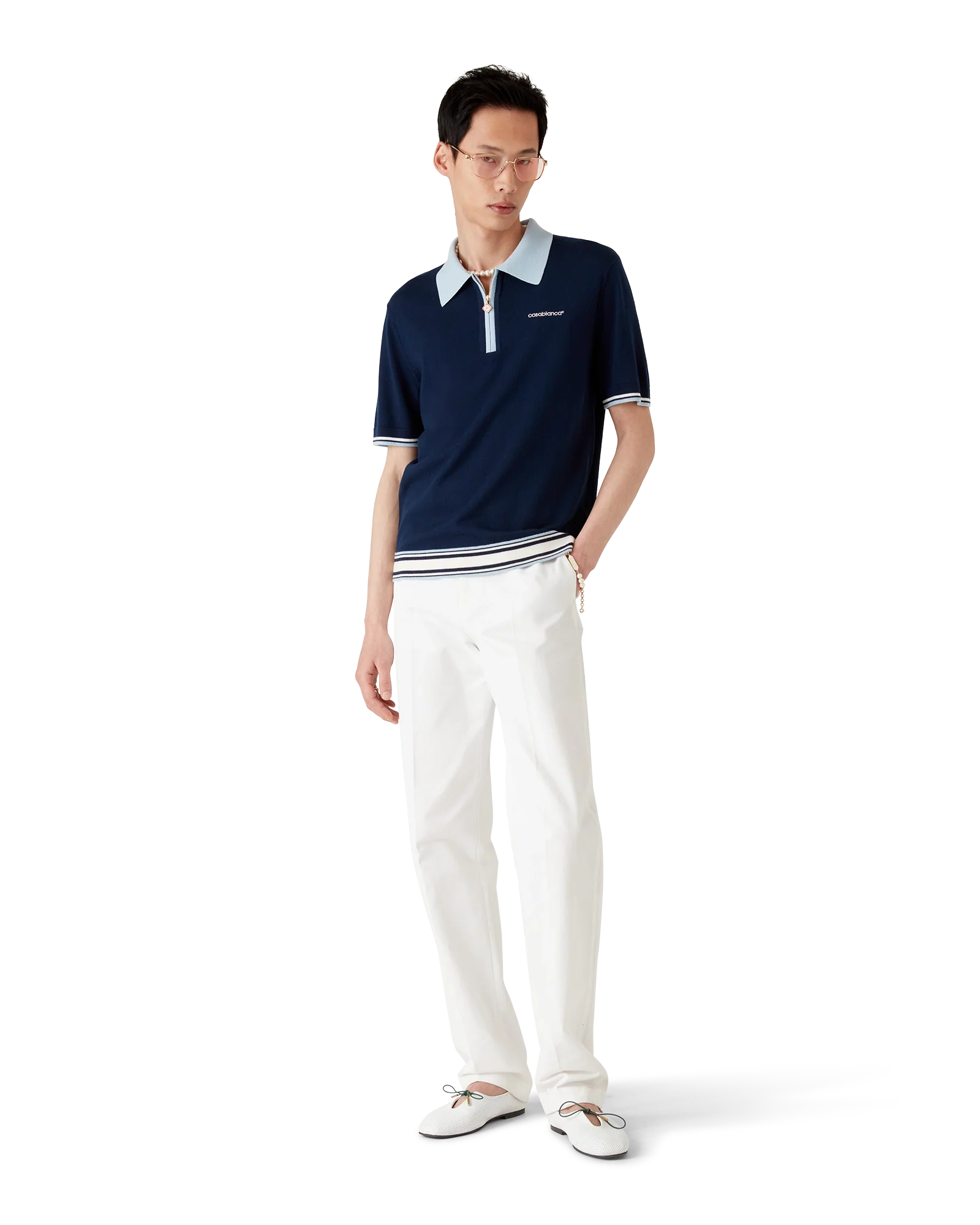Merino Knit Tennis Polo Shirt