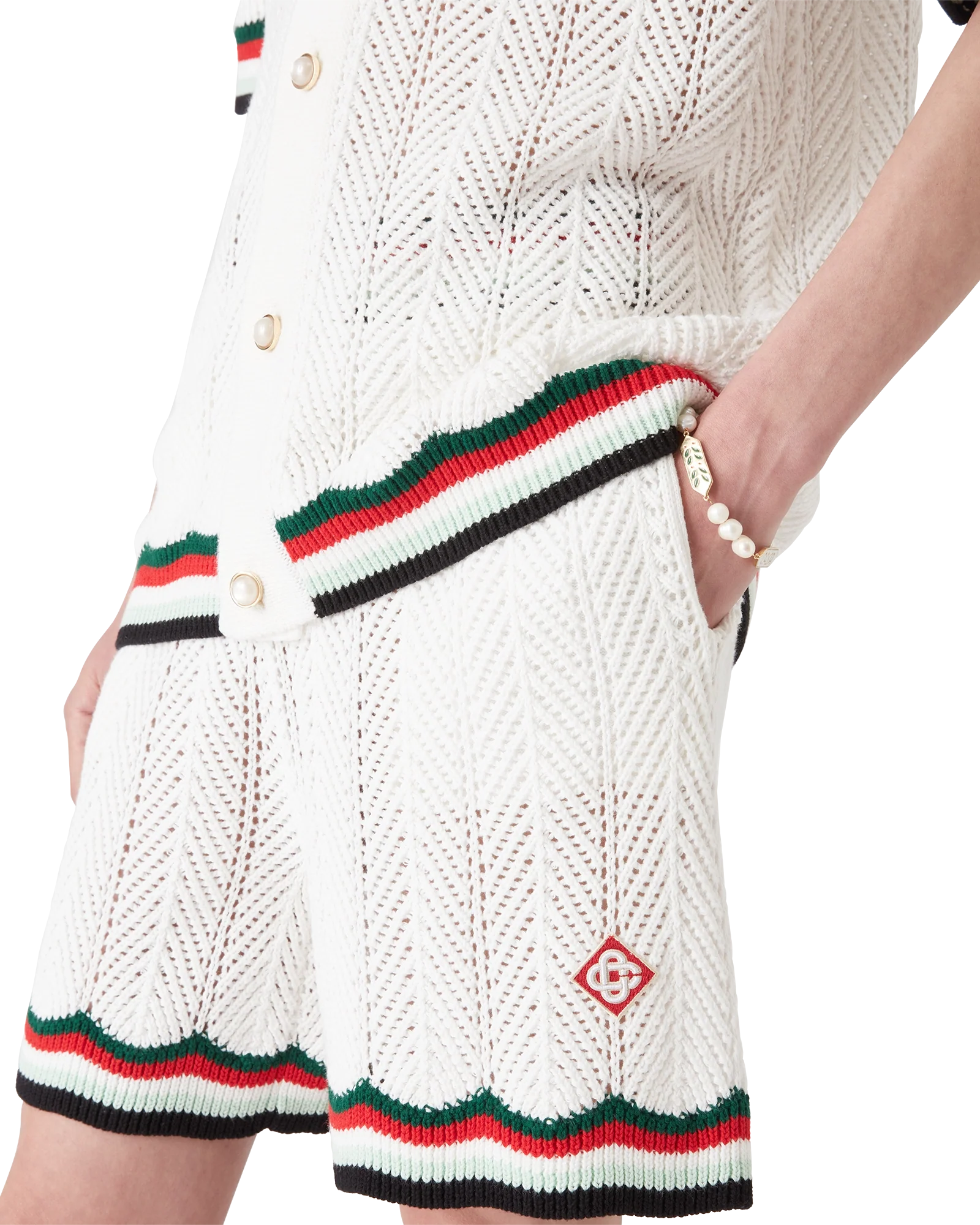 Cotton Chevron Crochet Shorts