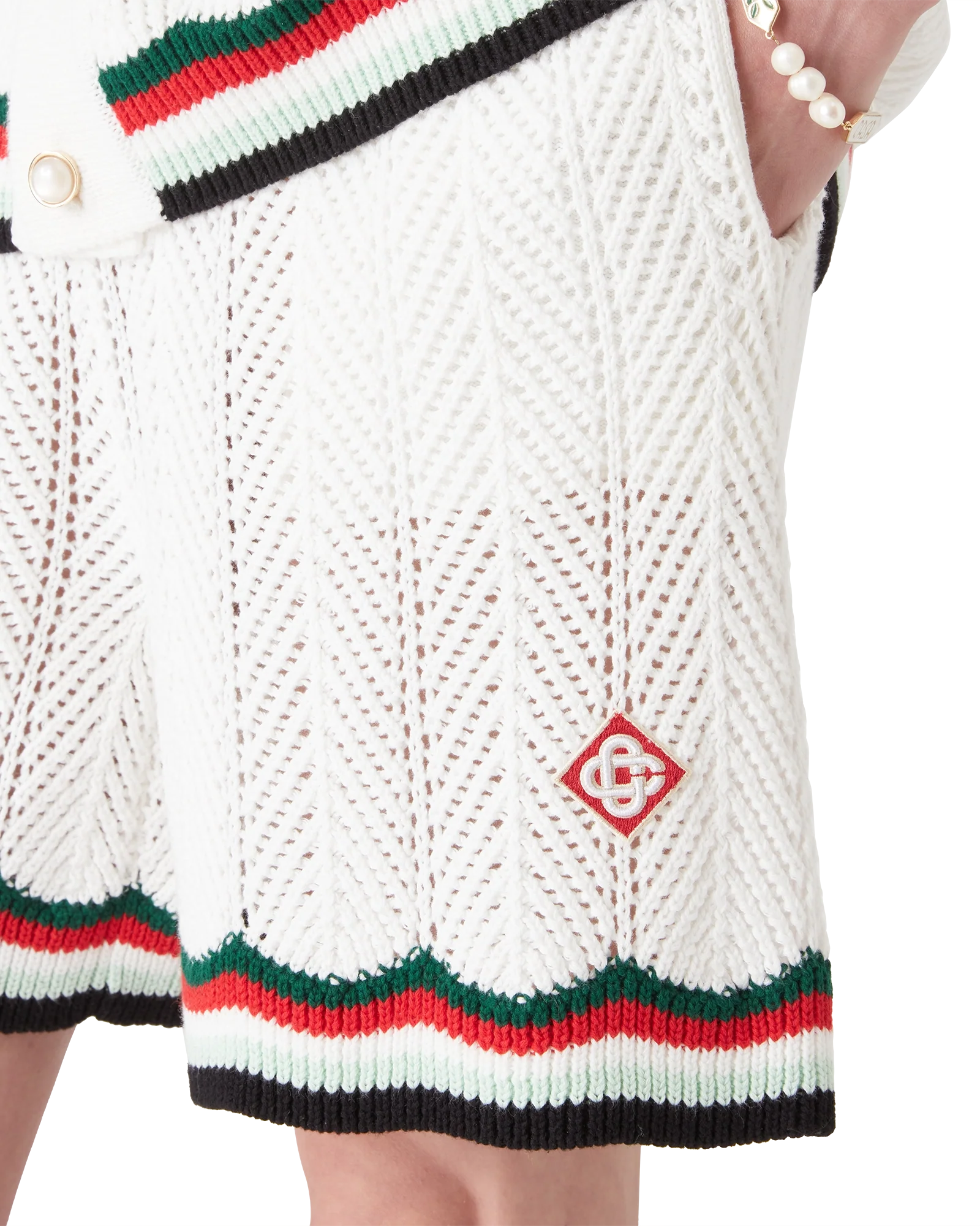 Cotton Chevron Crochet Shorts