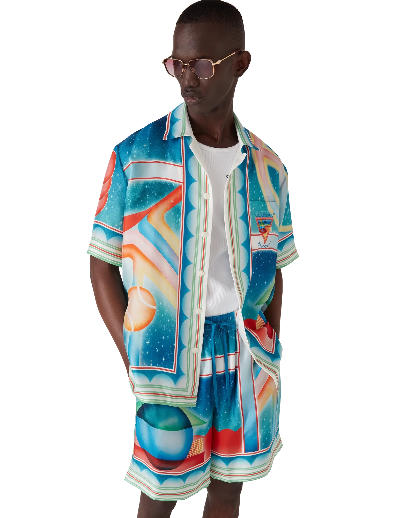 Galaxy Court Short Sleeve Silk Shirt