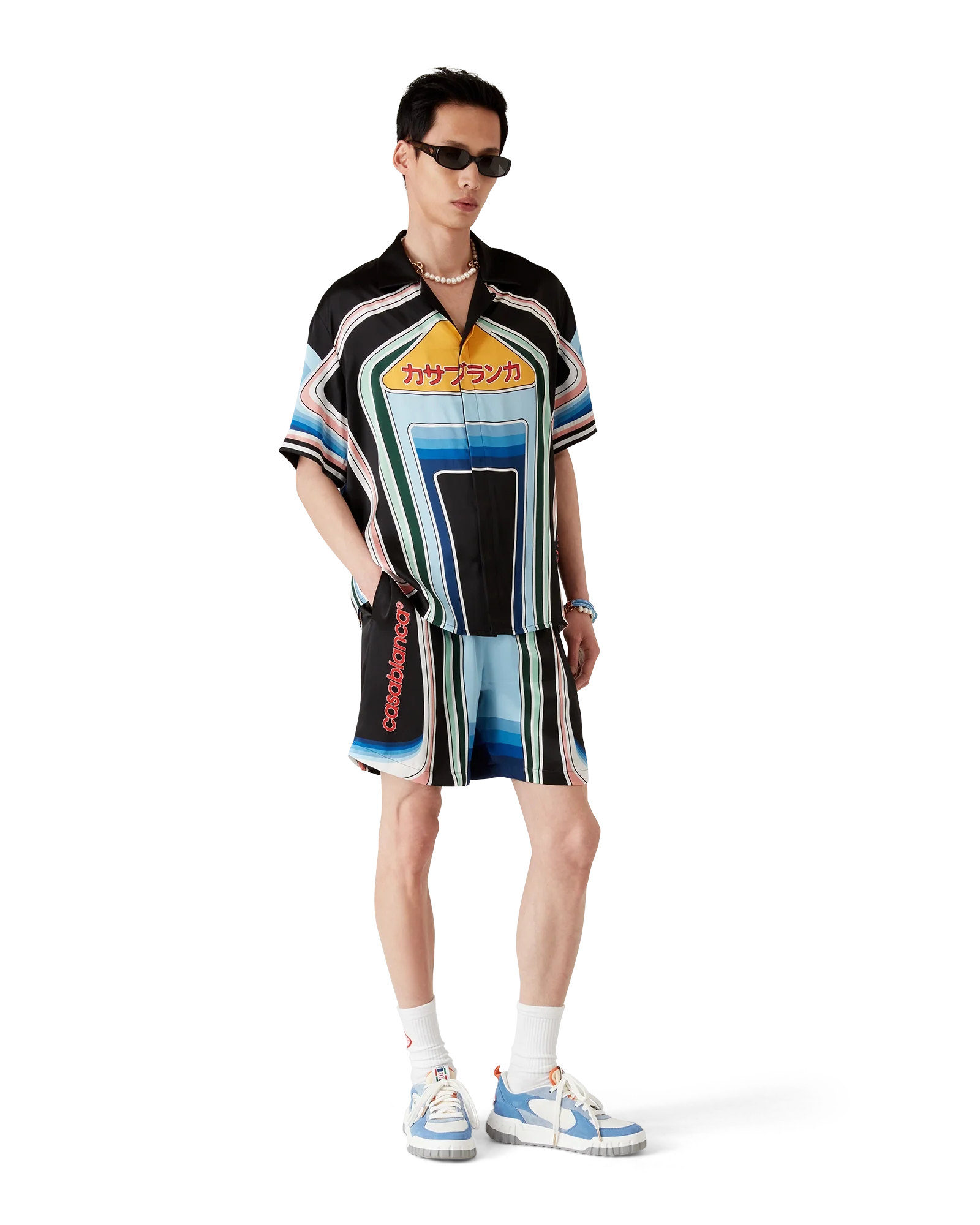 Graphic Mountain Silk Shorts