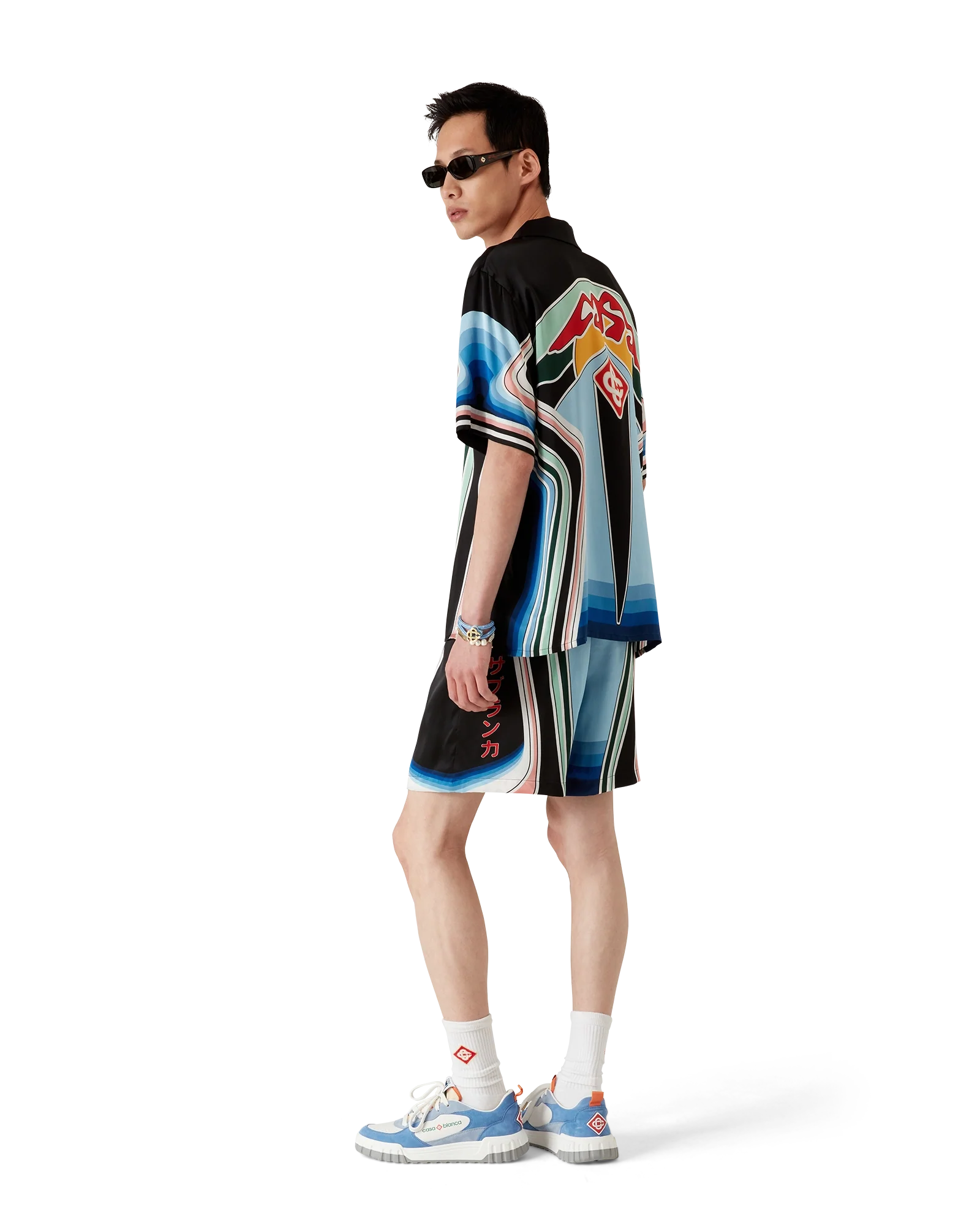 Graphic Mountain Silk Shorts