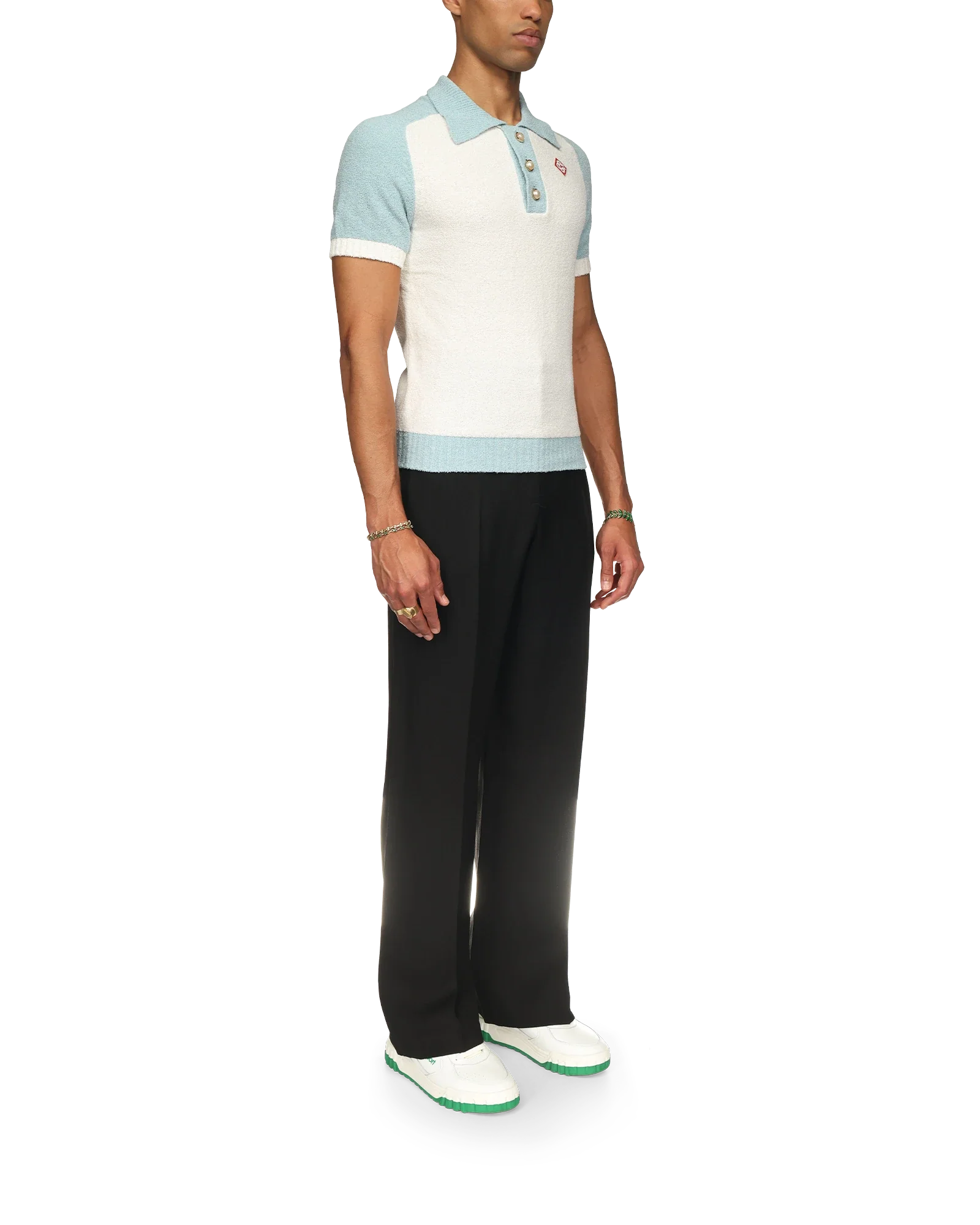 Raglan Boucle Polo Shirt