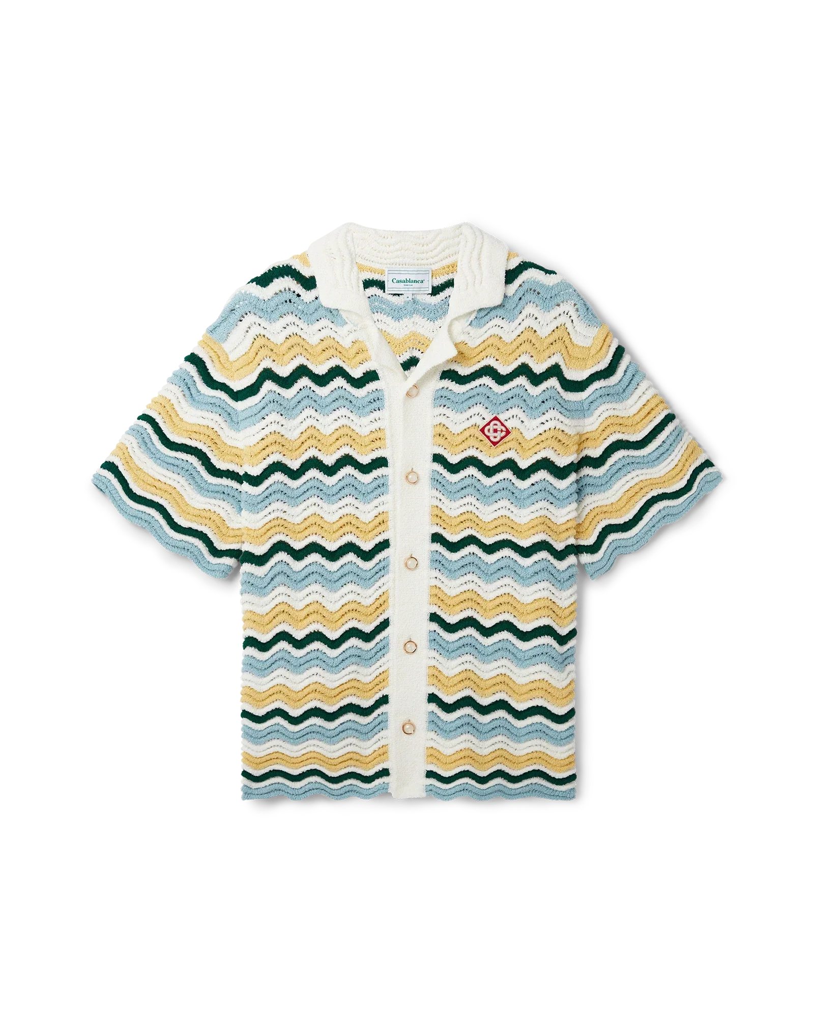 Wavy Short Sleeve Boucle Shirt