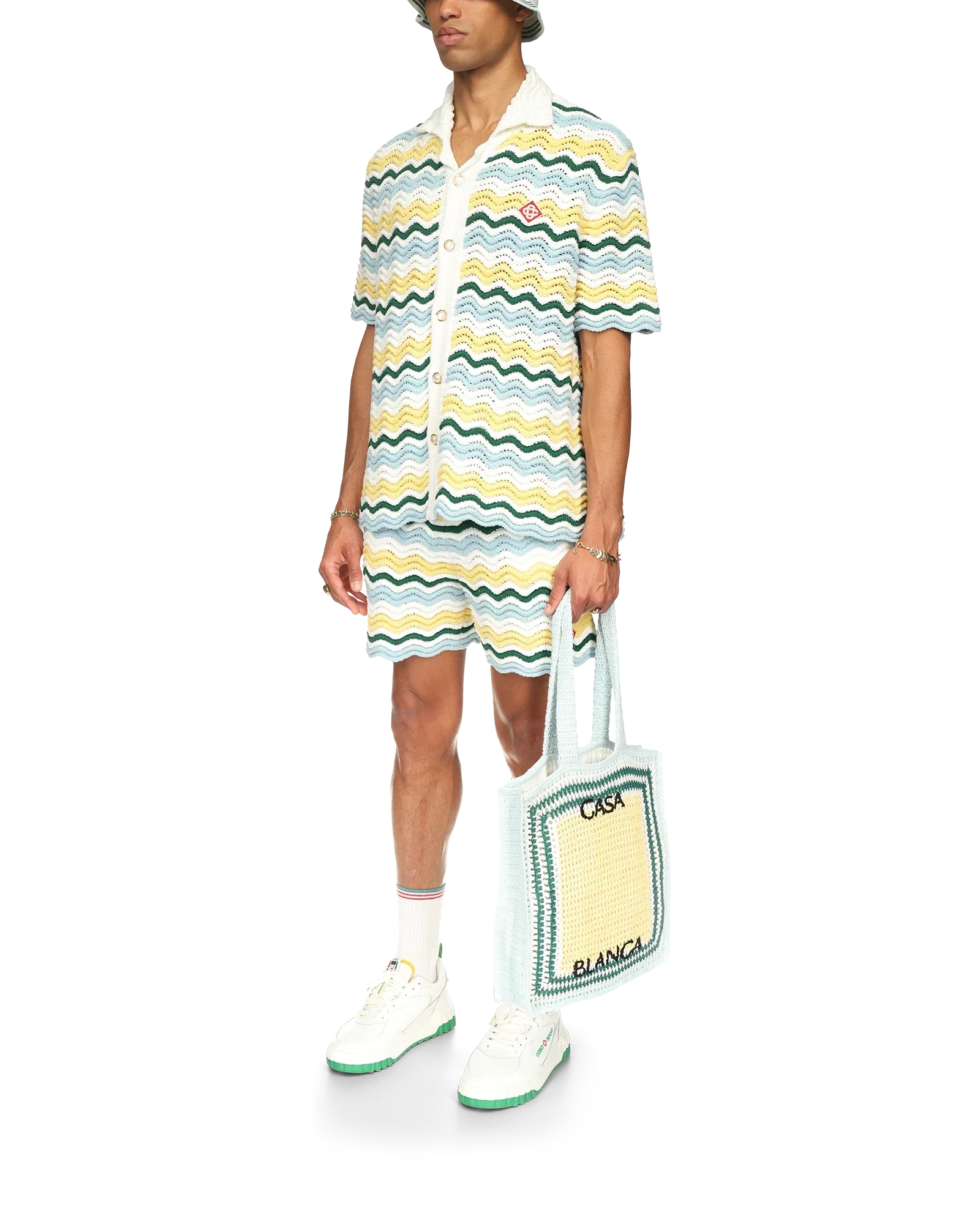 Wavy Short Sleeve Boucle Shirt