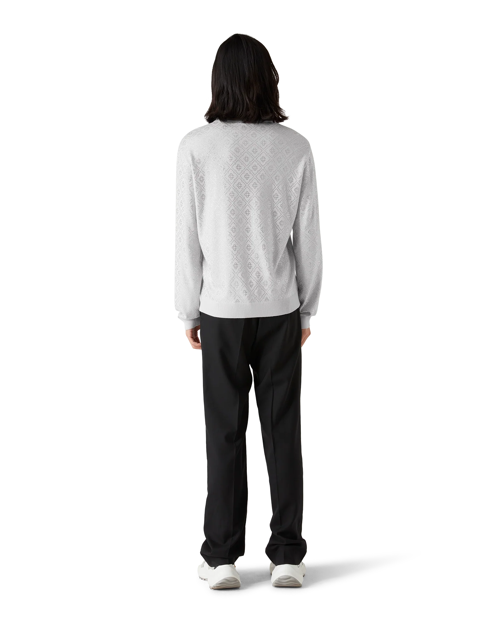 Crystal Monogram Knit Polo Shirt