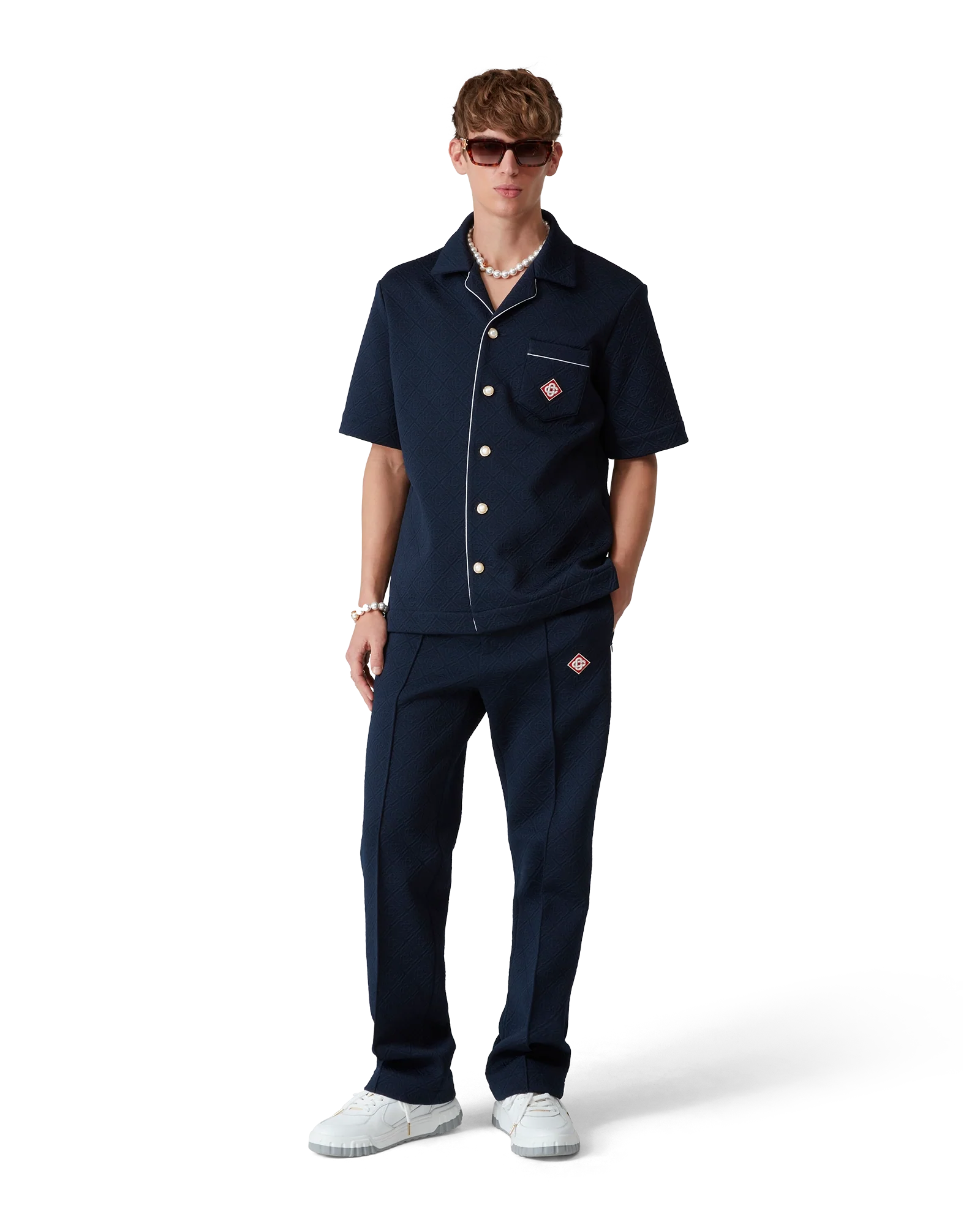 Jacquard Monogram Short Sleeve Shirt