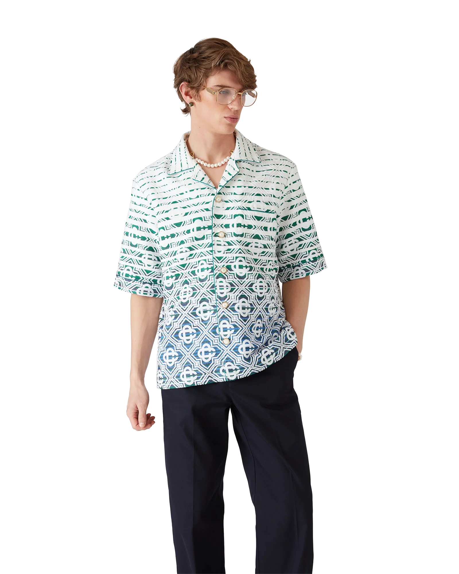 Monogram Gradient Towelling Short Sleeve Shirt