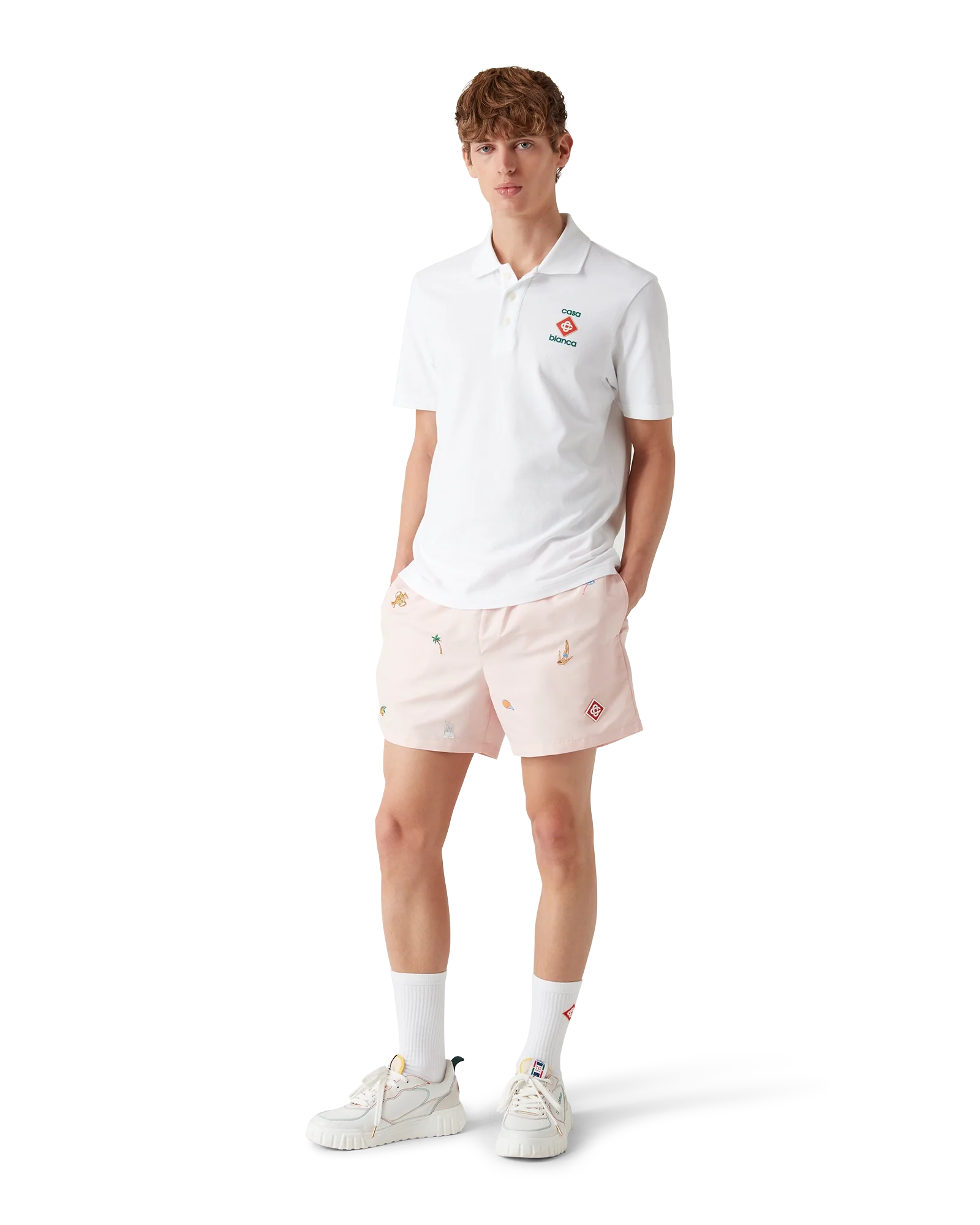 Embroidered Motif Swim Shorts