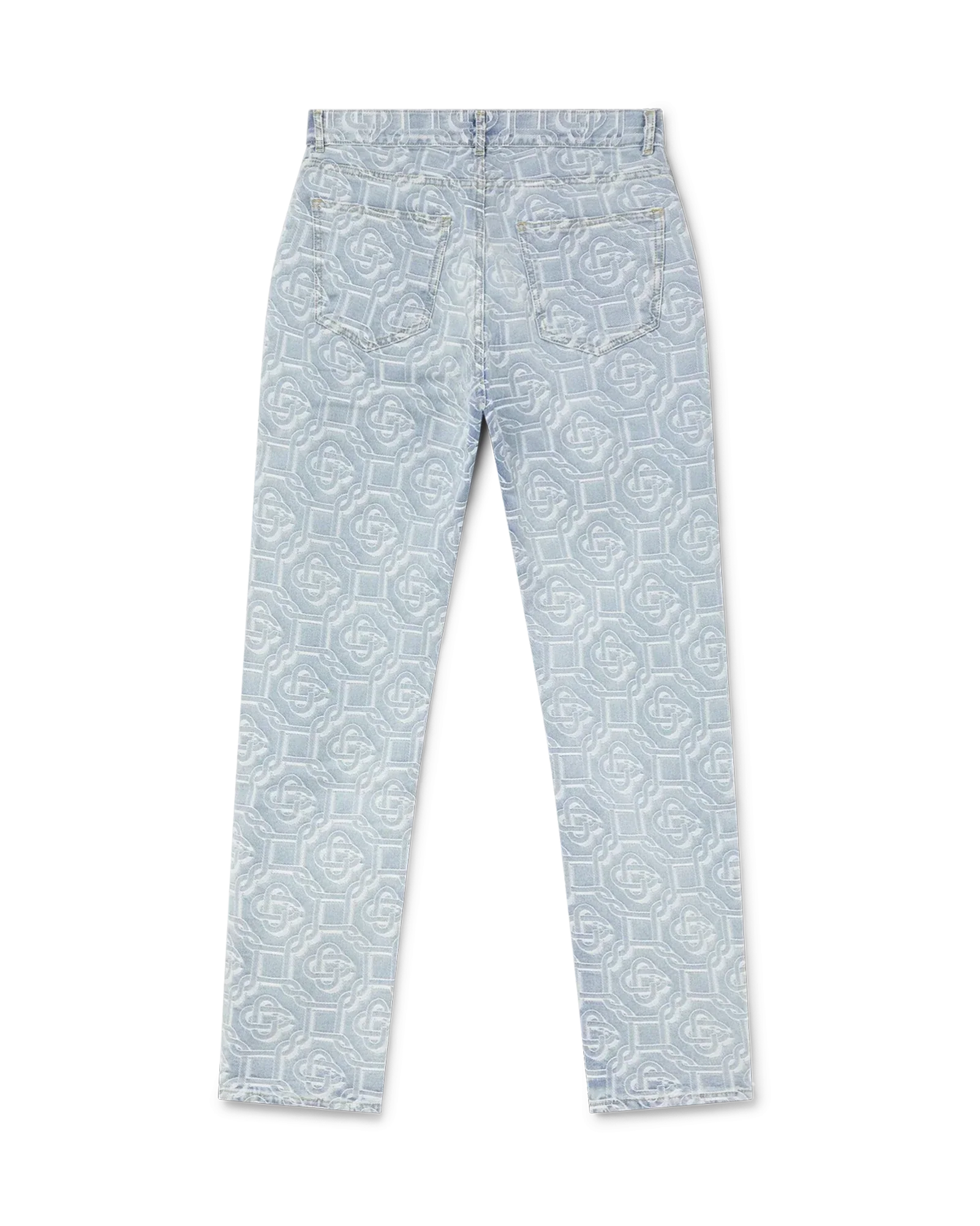 Denim Bleached Monogram Trousers