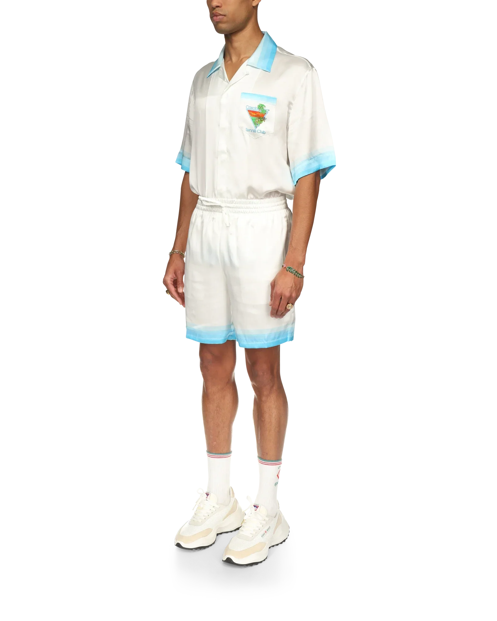 Palm Springs Icon Blue Silk Shorts