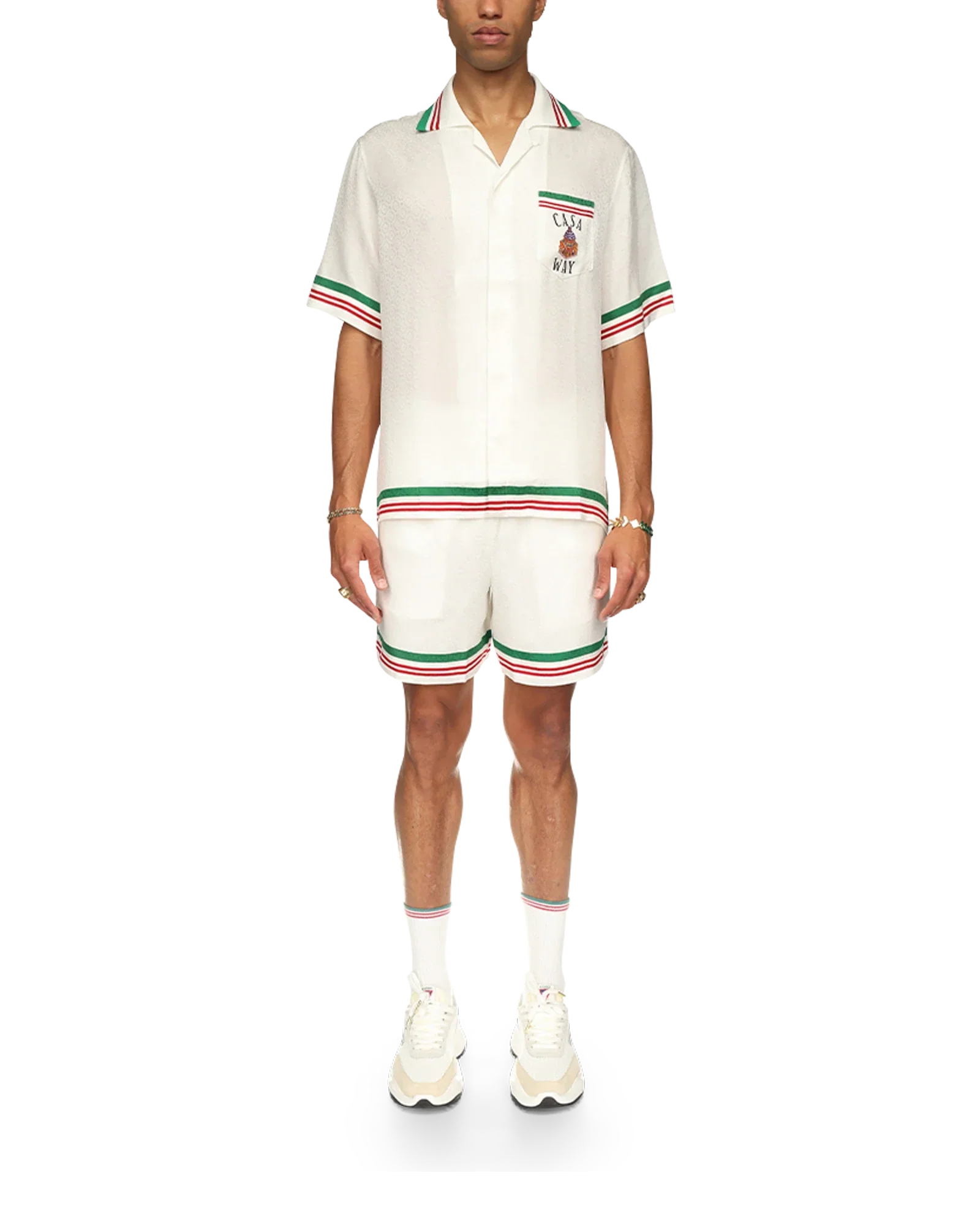 Casa Way Knitted Collar Silk Shirt