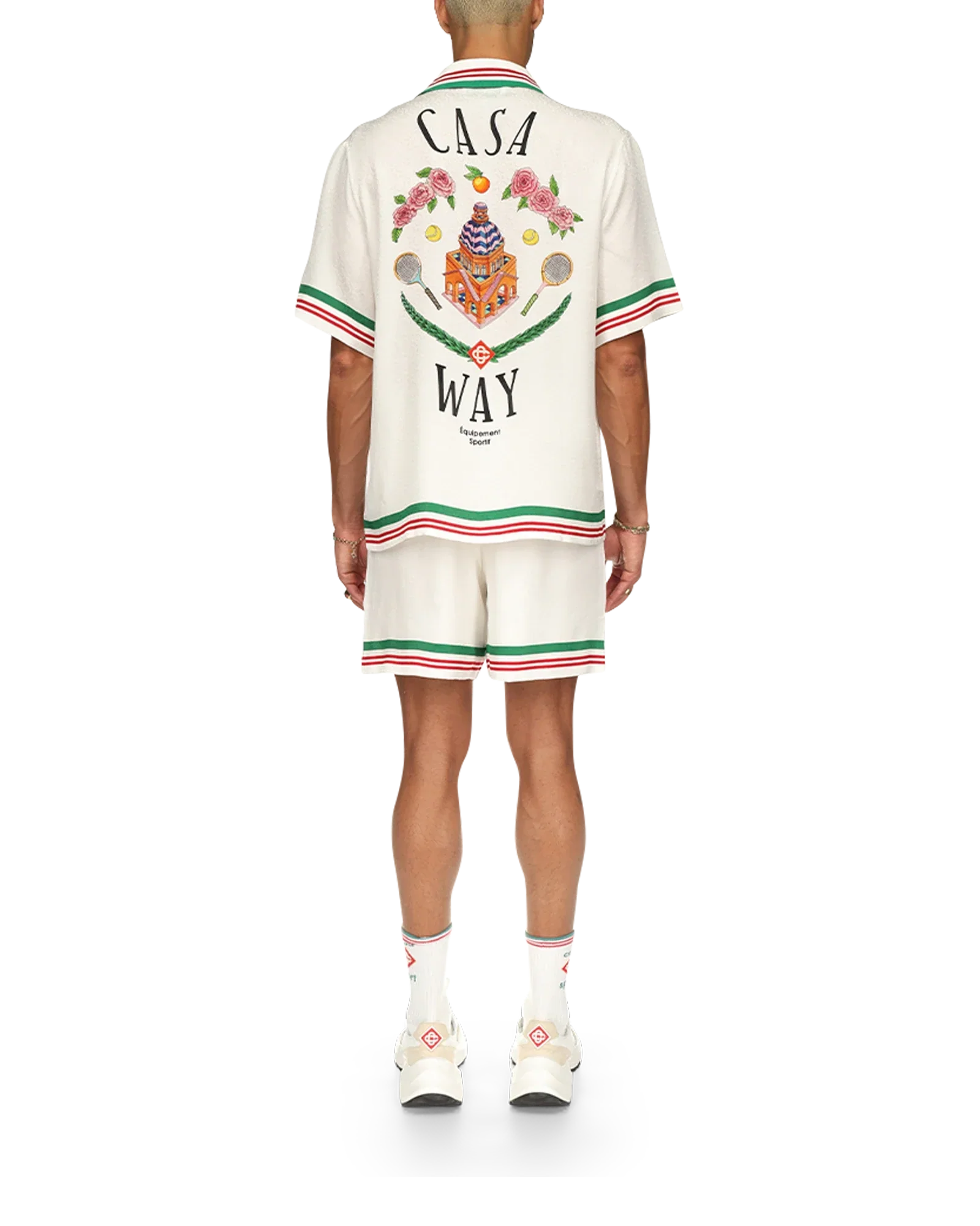 Casa Way Knitted Collar Short Sleeve Silk Shirt