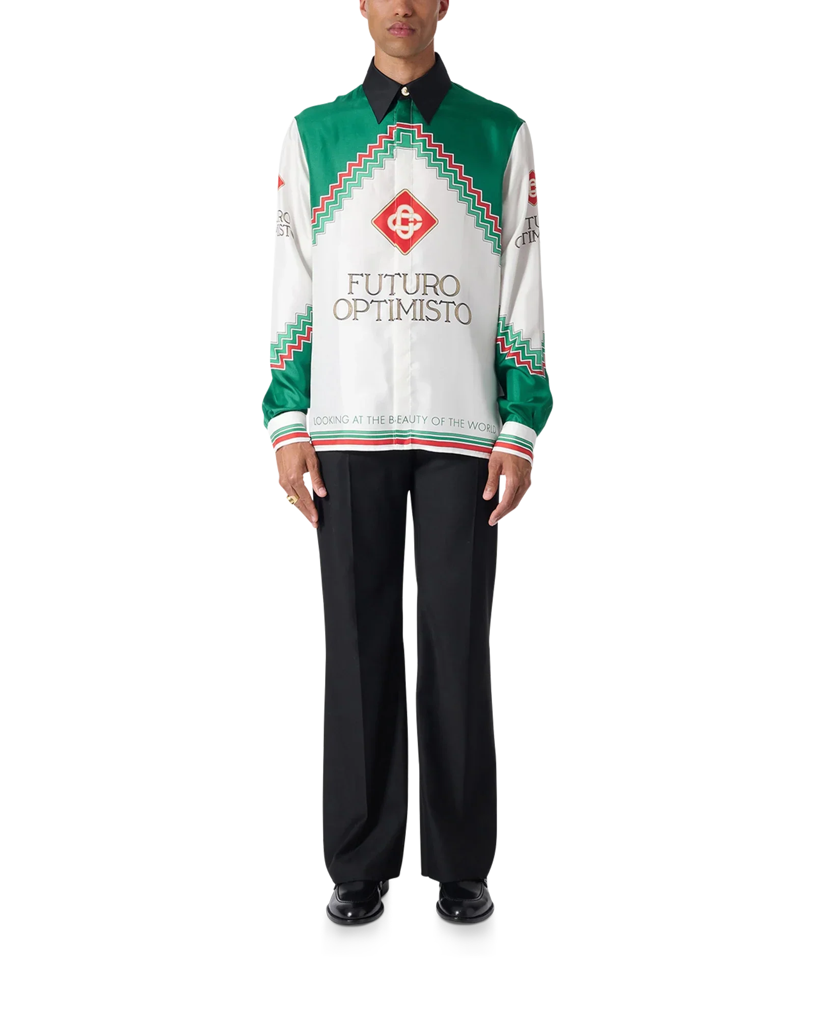 Futuro Optimisto Long Sleeve Silk Shirt