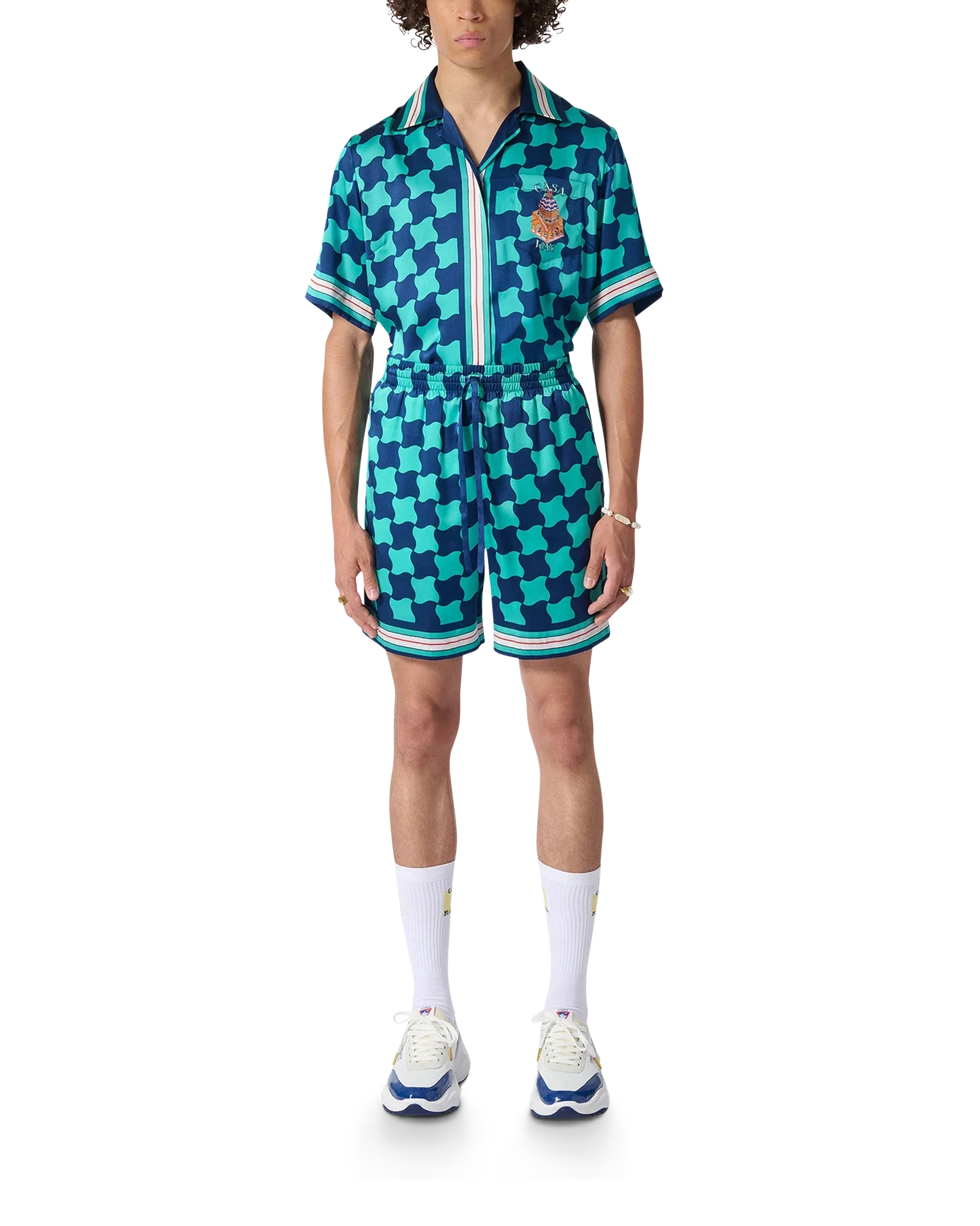 Pool Tile Silk Shorts