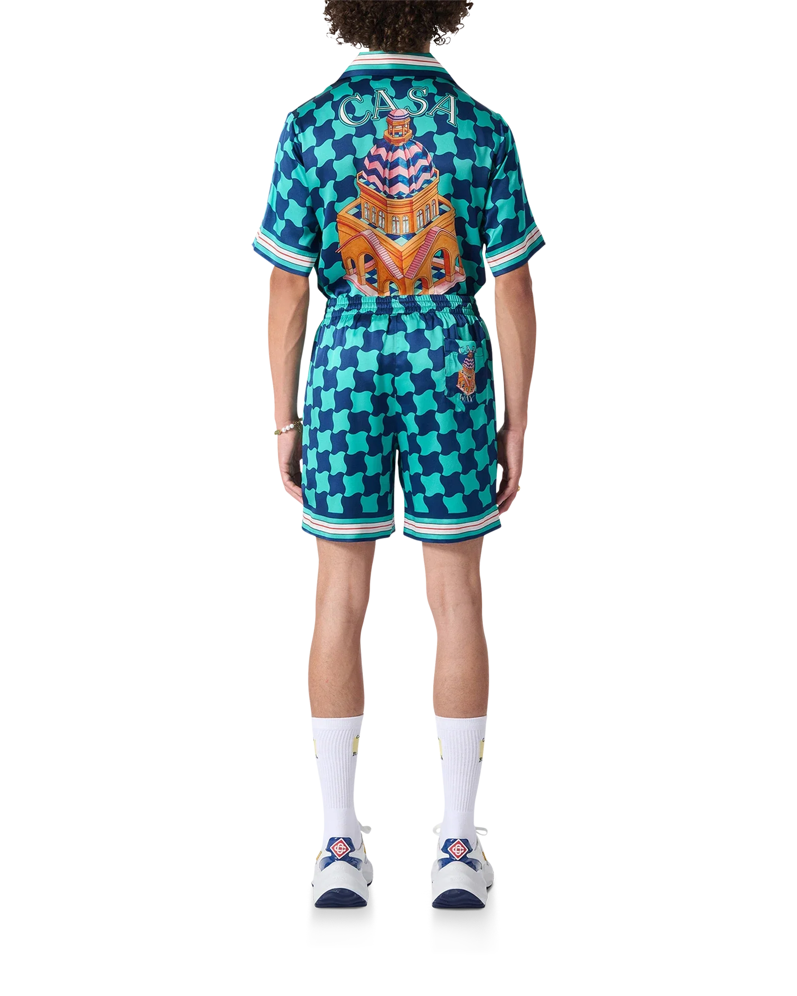 Pool Tile Silk Shorts