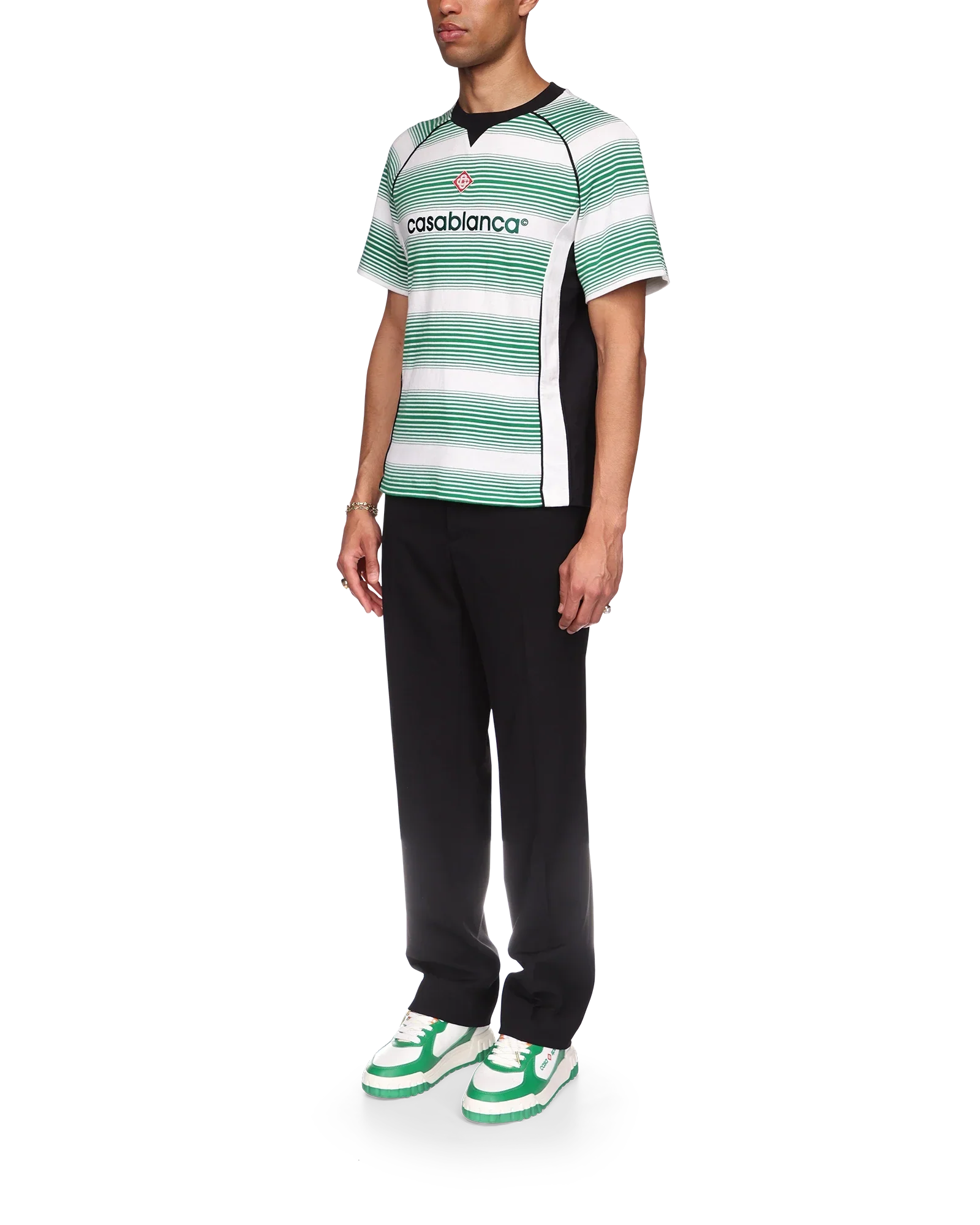 Gradient Stripe Panelled T-Shirt