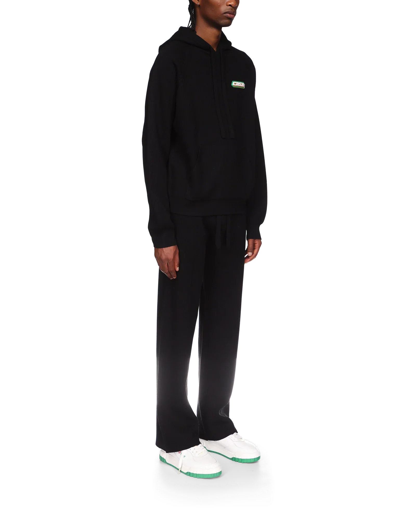 Rib Effect Hooded Sweatshirt