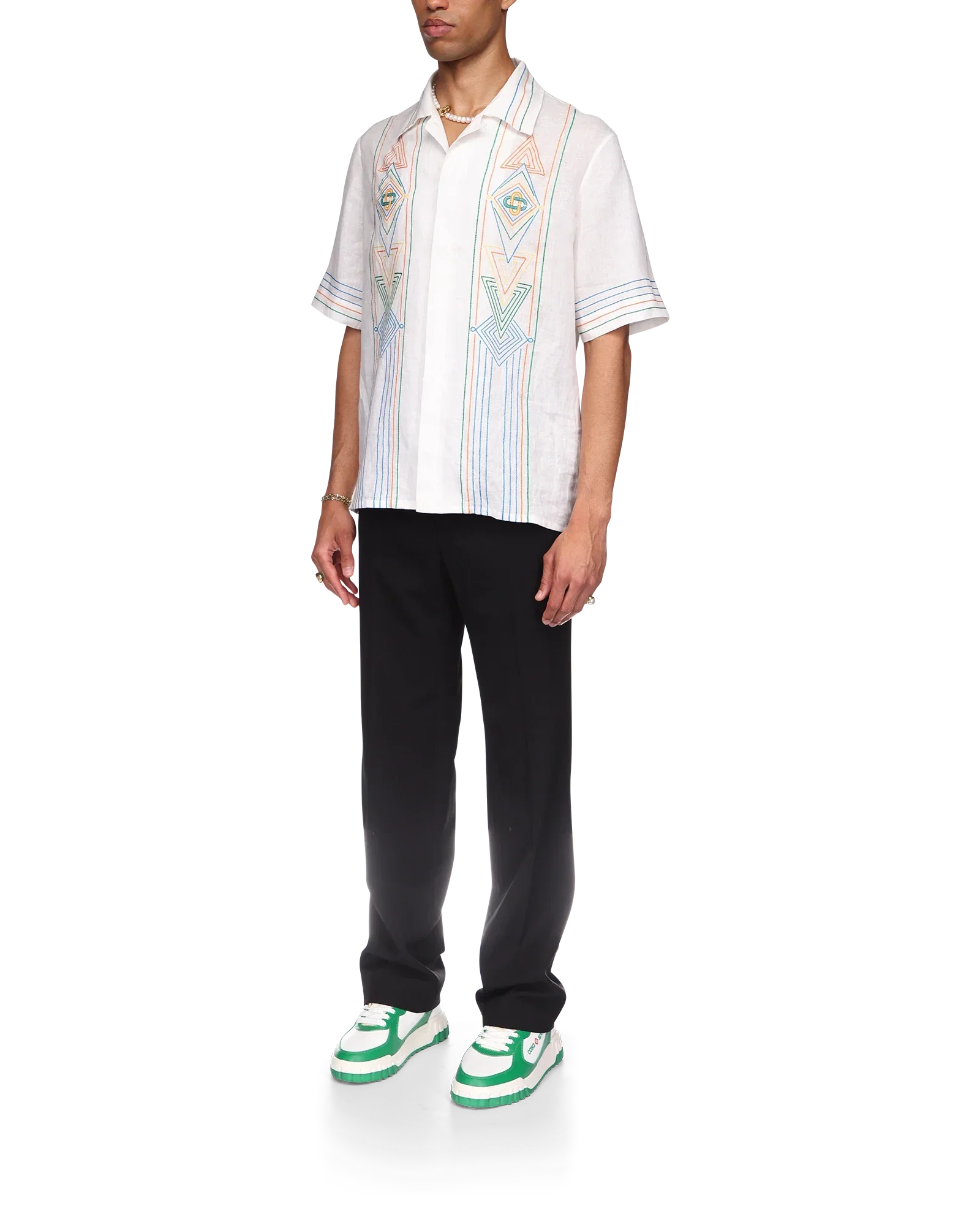 Le Fil De La Musique Short Sleeve Linen Shirt