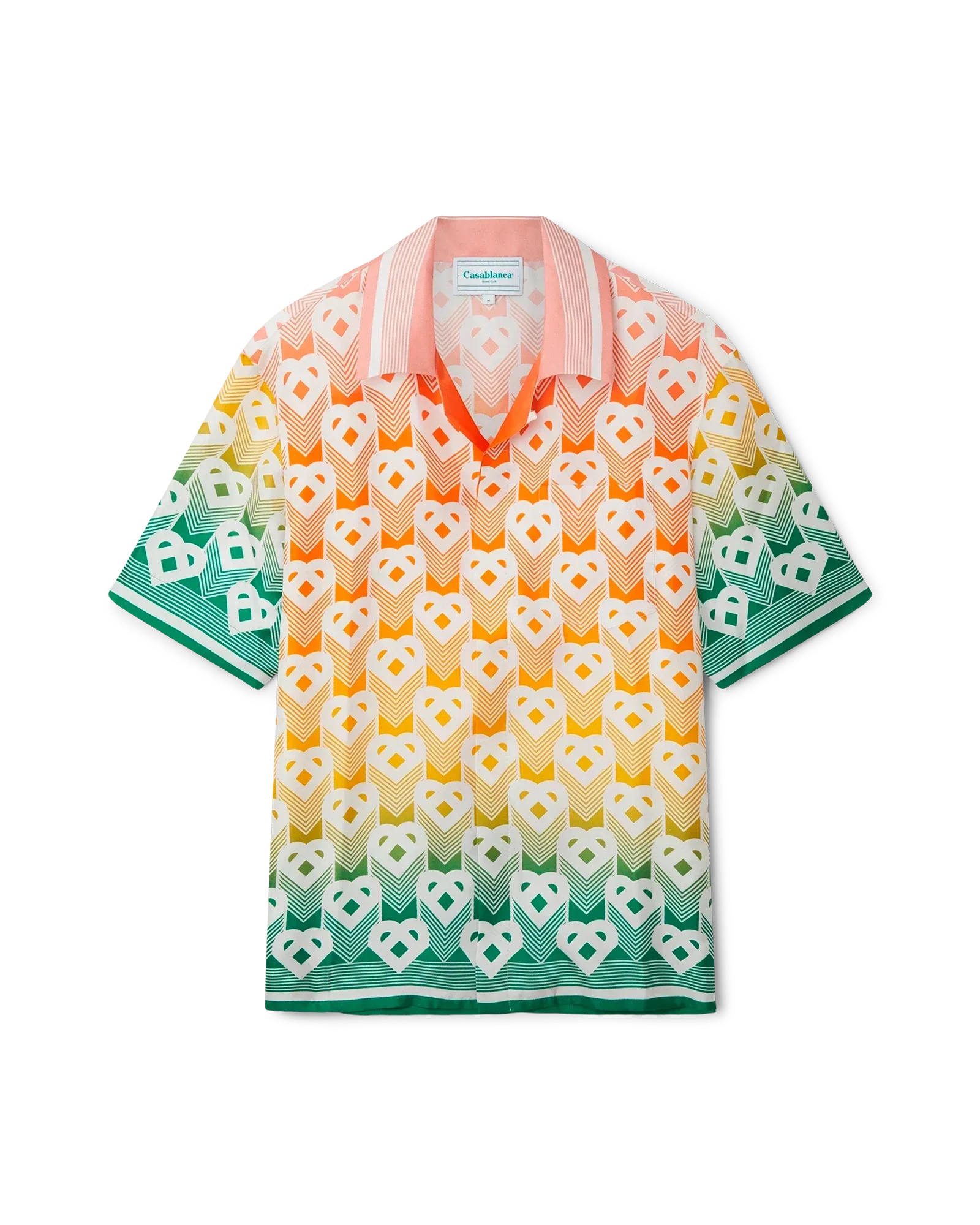 Gradient Heart Monogram Silk Shirt