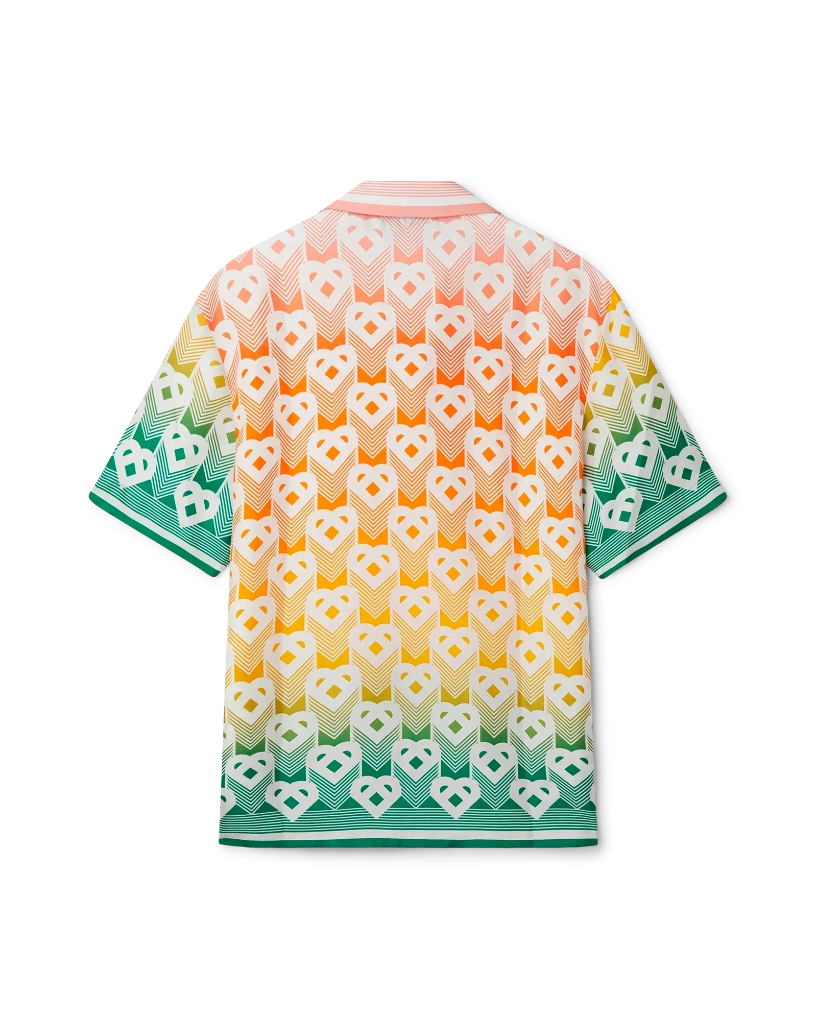 Gradient Heart Monogram Silk Shirt