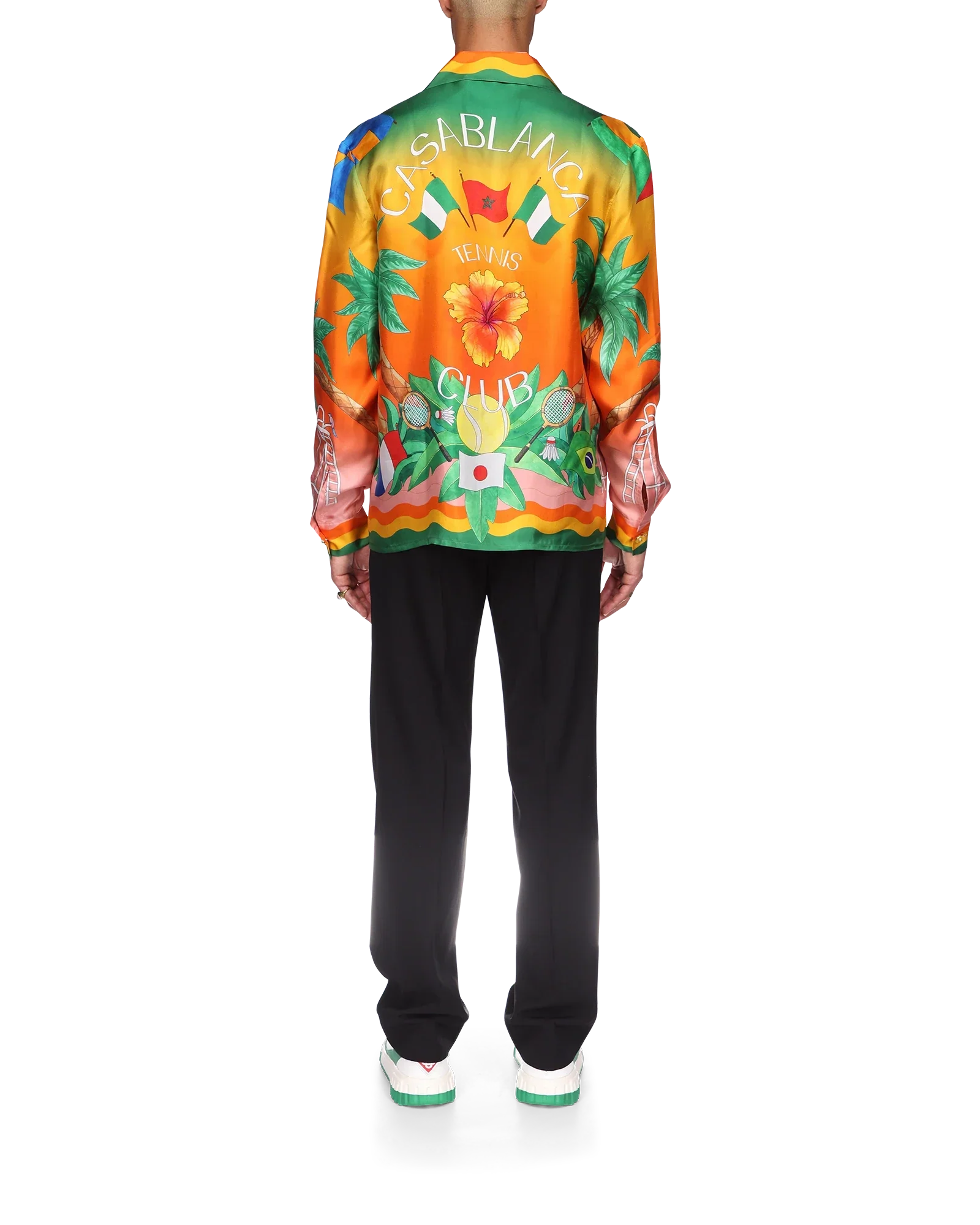 Tennis Club En Fleur Silk Shirt