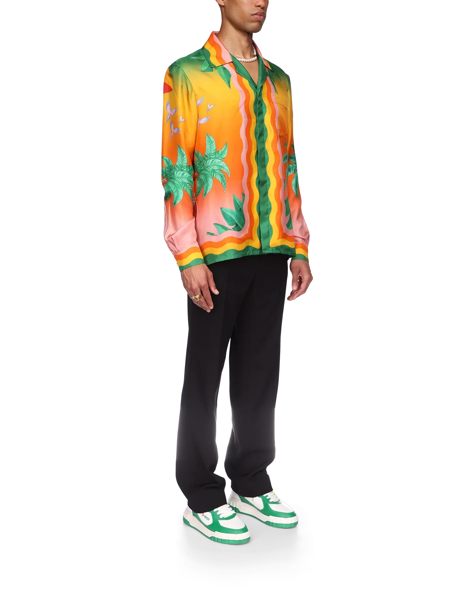 Tennis Club En Fleur Silk Shirt