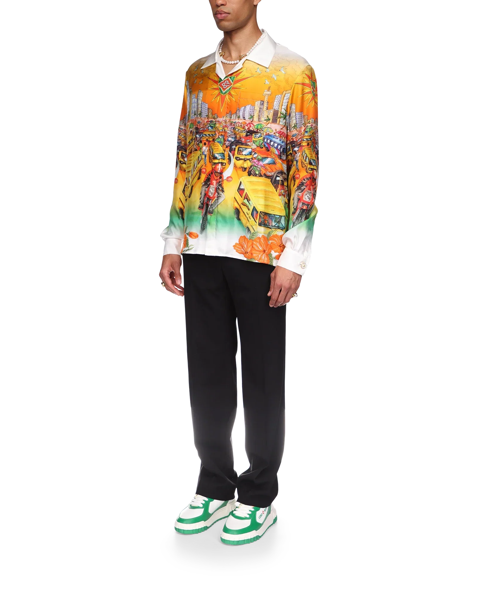 Traffic Long Sleeve Linen Shirt