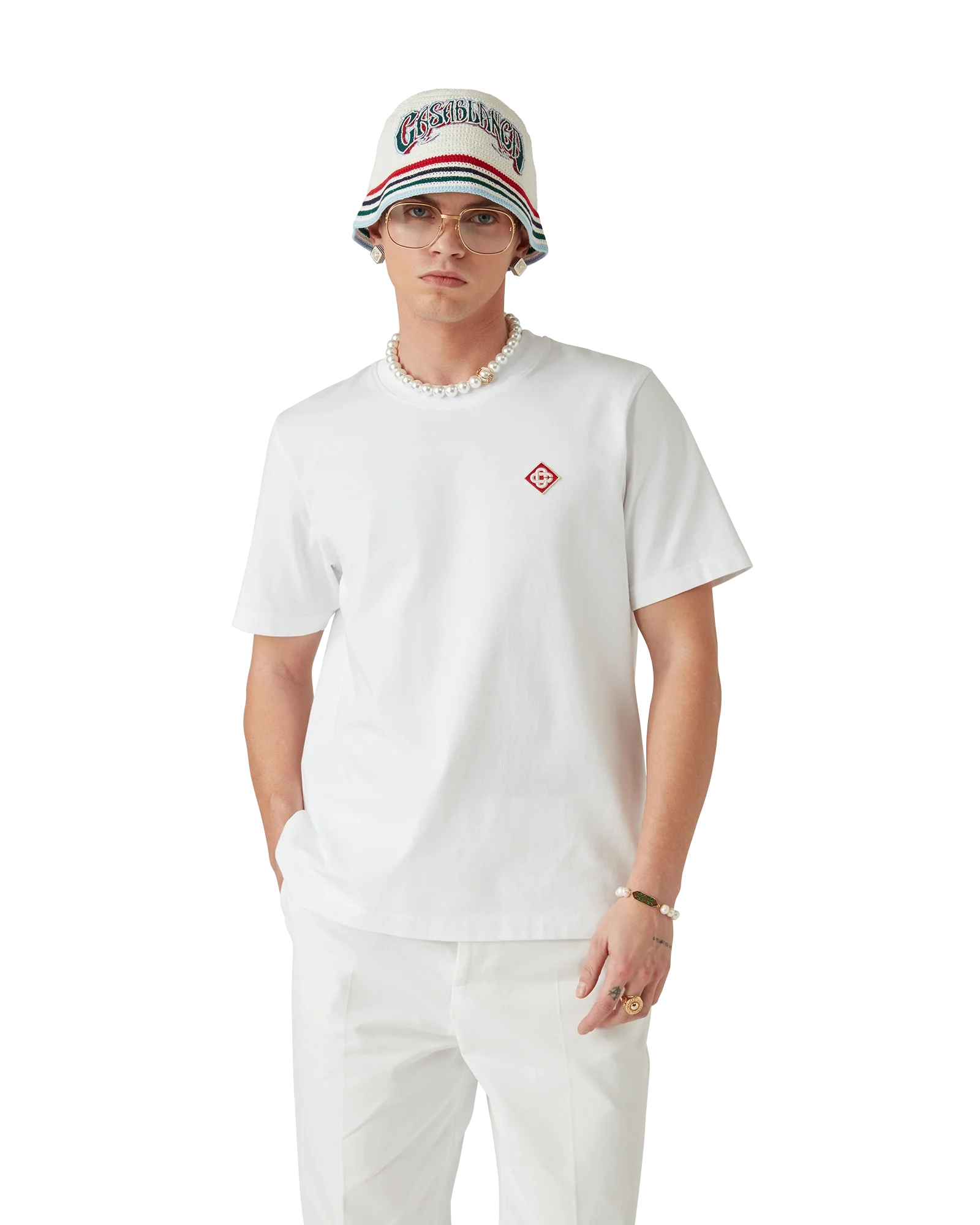 White Diamond Logo Short Sleeve T-Shirt