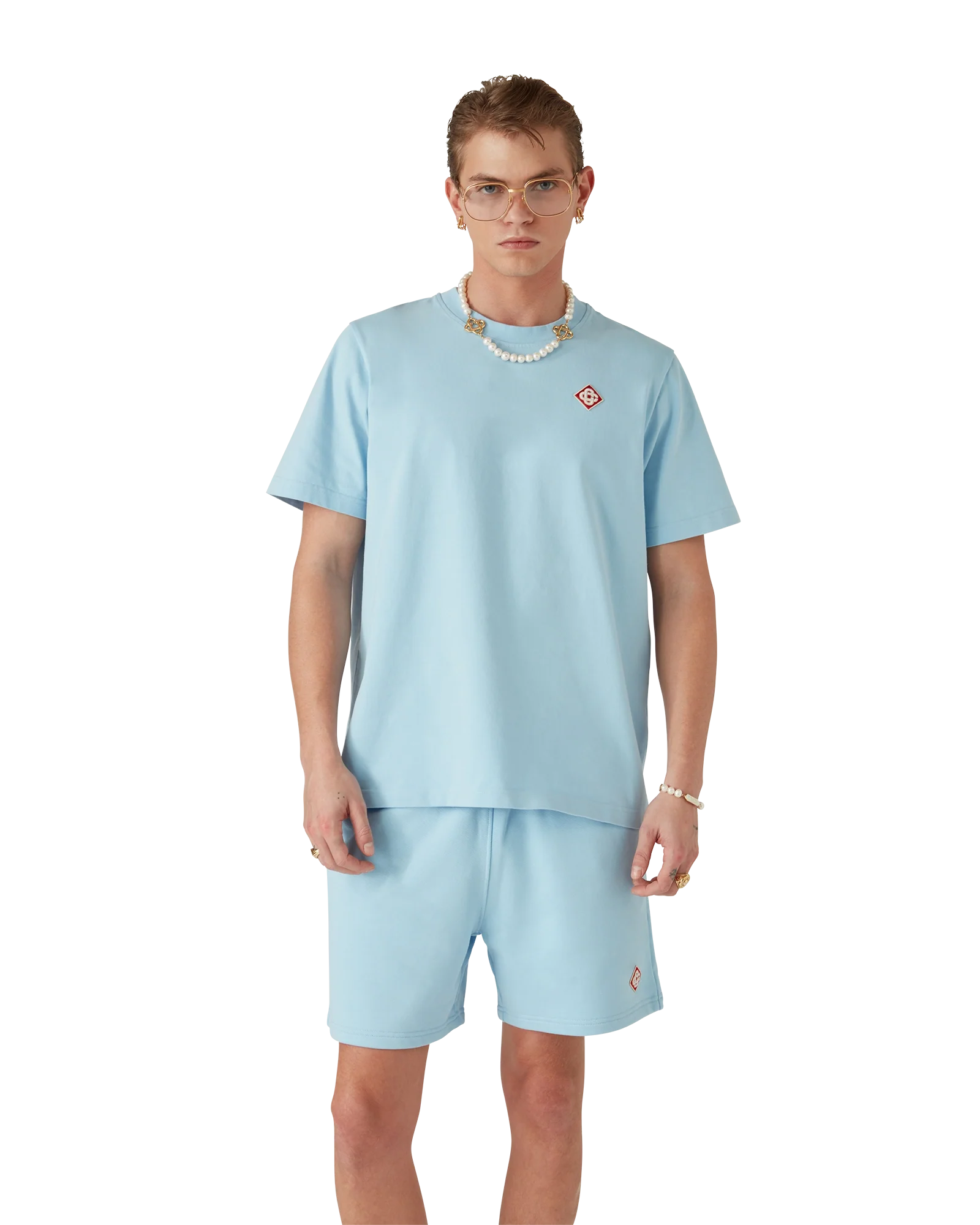 Light Blue Diamond Logo Short Sleeve T-Shirt