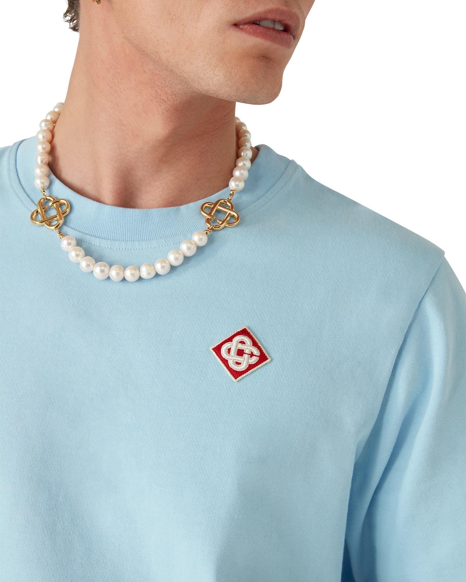 Light Blue Diamond Logo Short Sleeve T-Shirt