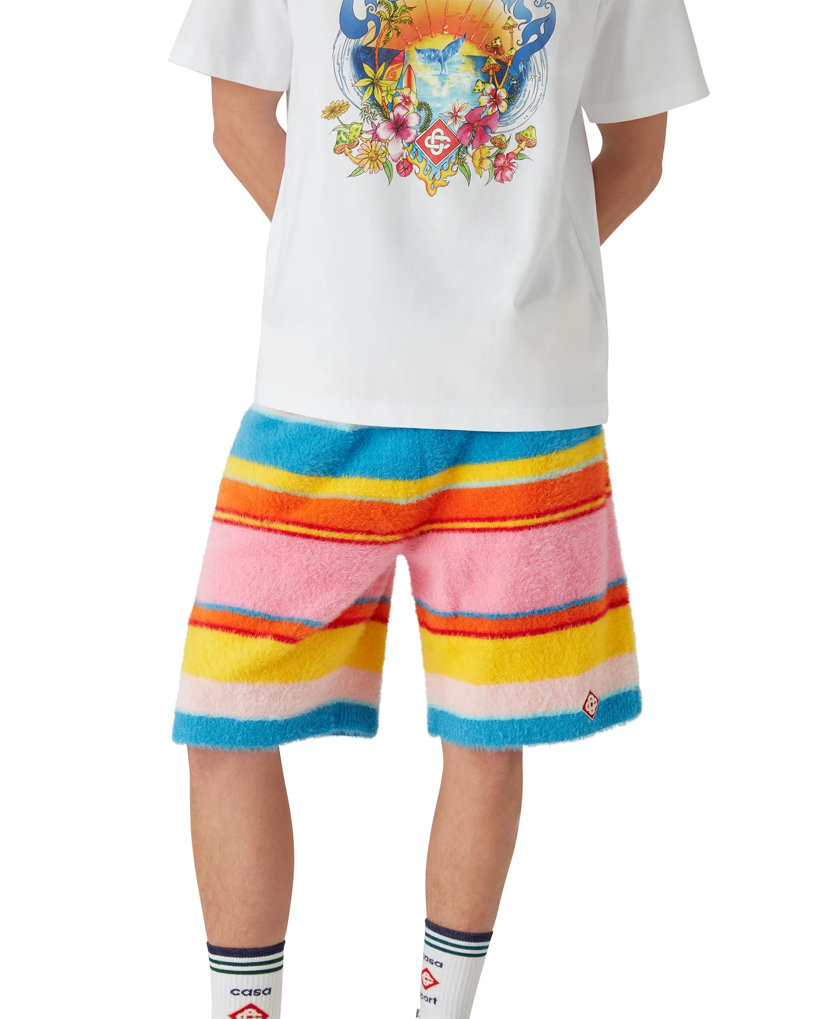 Fluffy Stripe Oversized Shorts