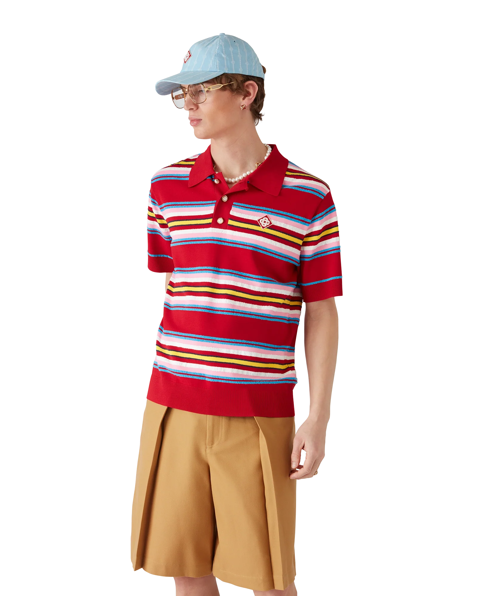 Stripe Oversized Polo Shirt