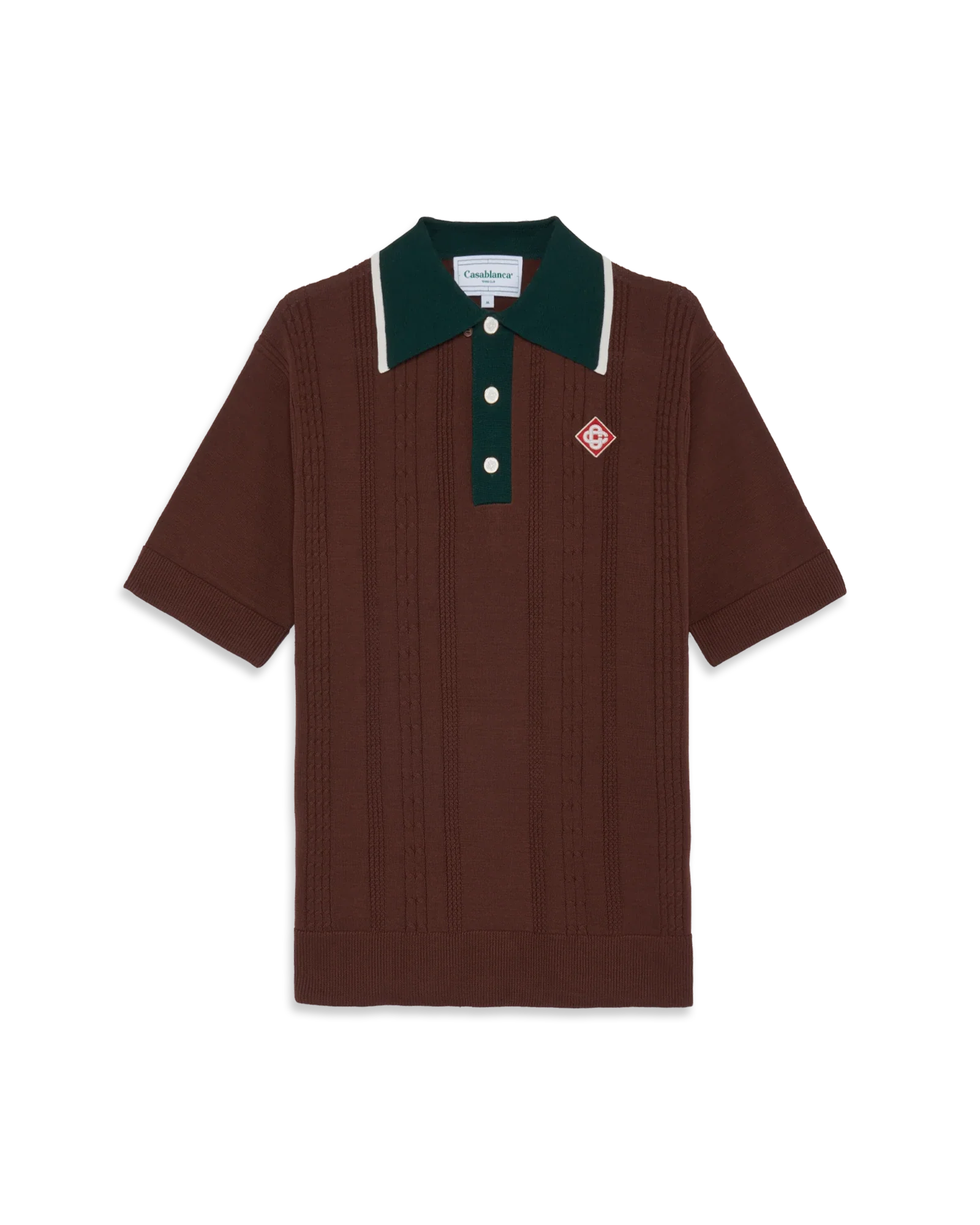 Cable Knit Oversized Polo Shirt